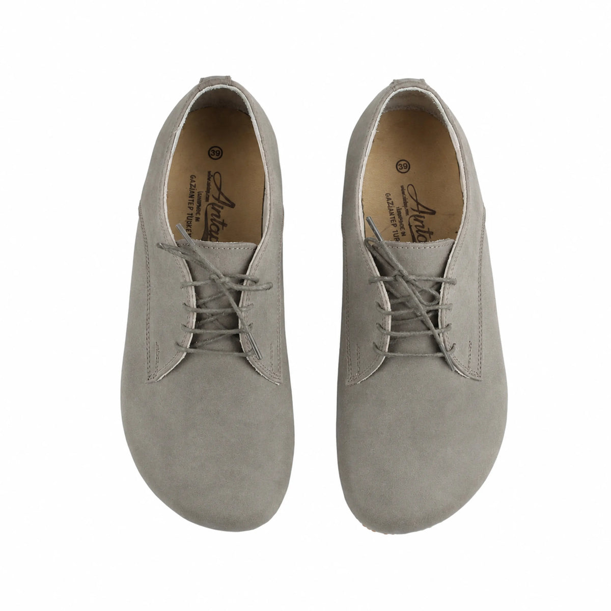 Nubuck Barefoot Oxford Shoes – Rubber Sole – Gray