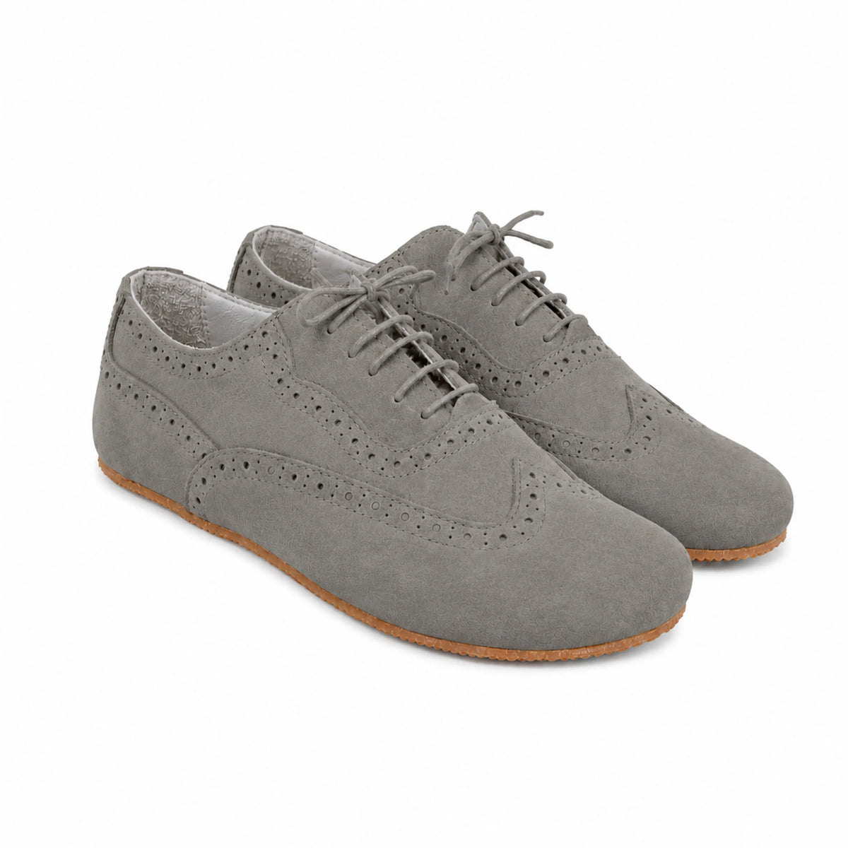 Nubuck Barefoot Moccasin Shoes – Rubber Sole – Gray
