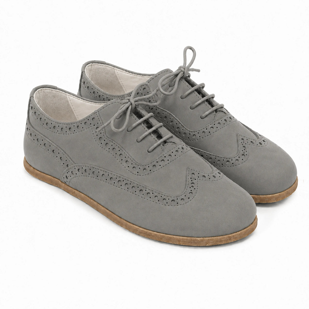 Nubuck Barefoot Moccasin Shoes – Classic Sole — Leather Sole – Gray