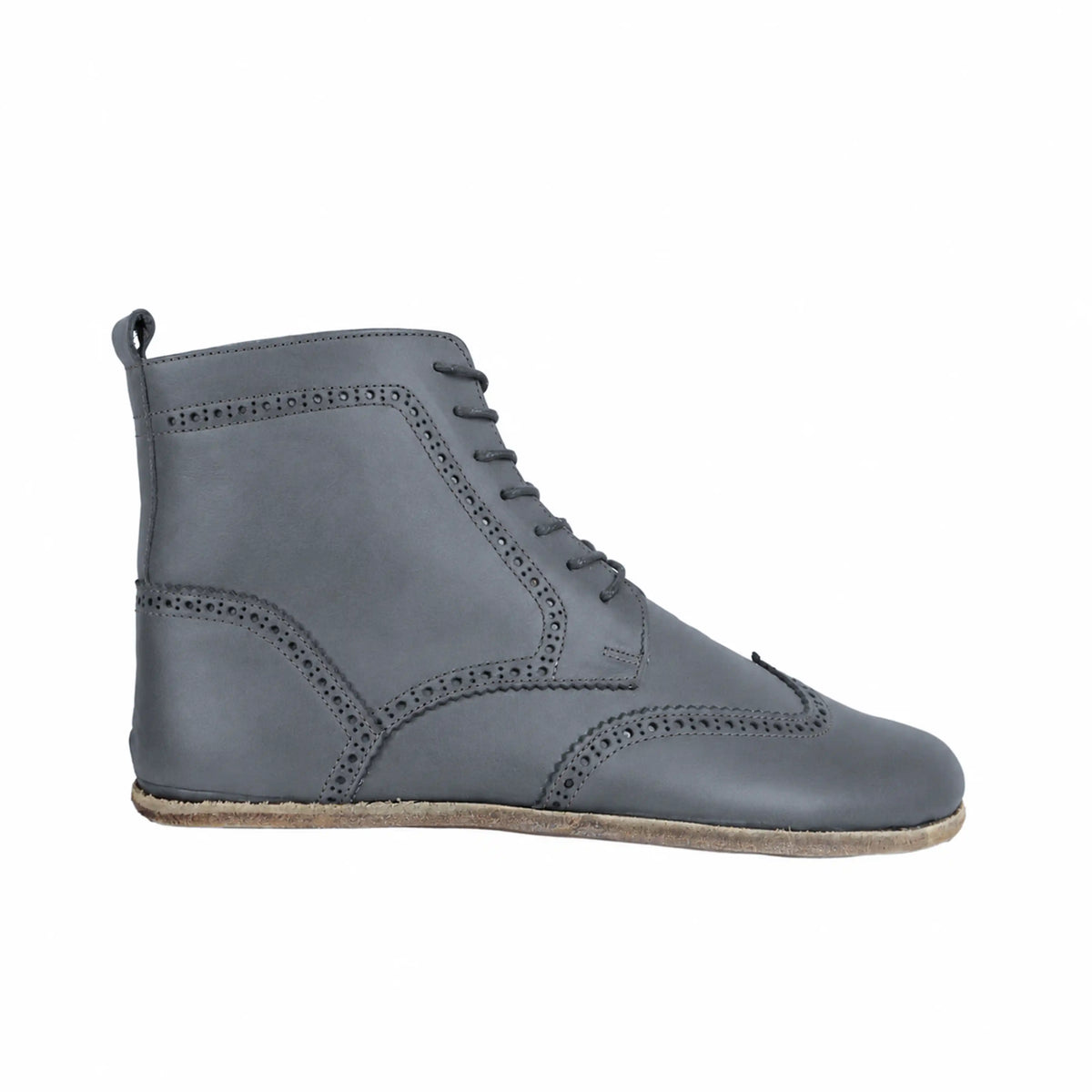 Smooth Barefoot Moccasin Boots Shoes – Classic Sole — Leather Sole – Gray