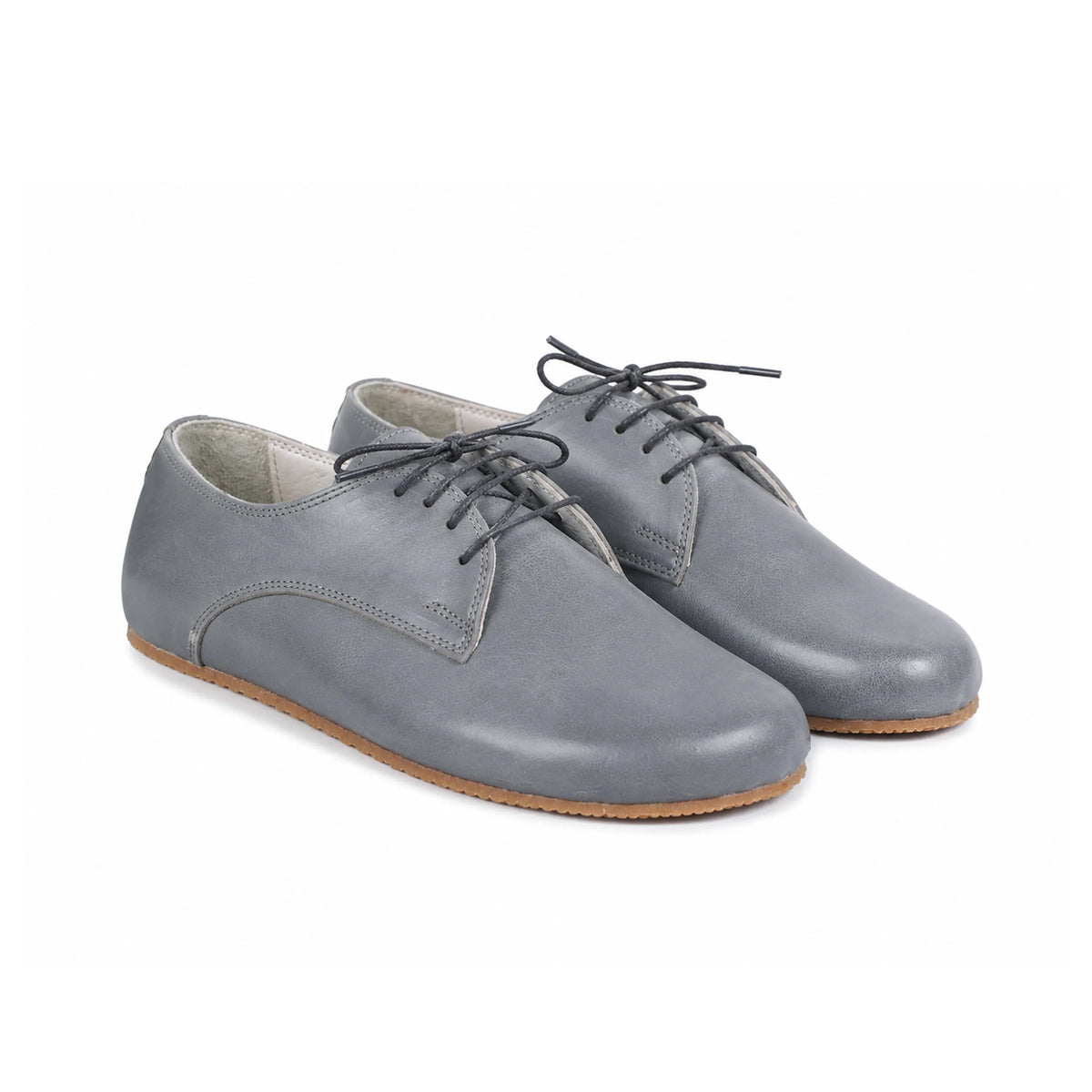 Smooth Barefoot Oxford Shoes – Rubber Sole – Gray