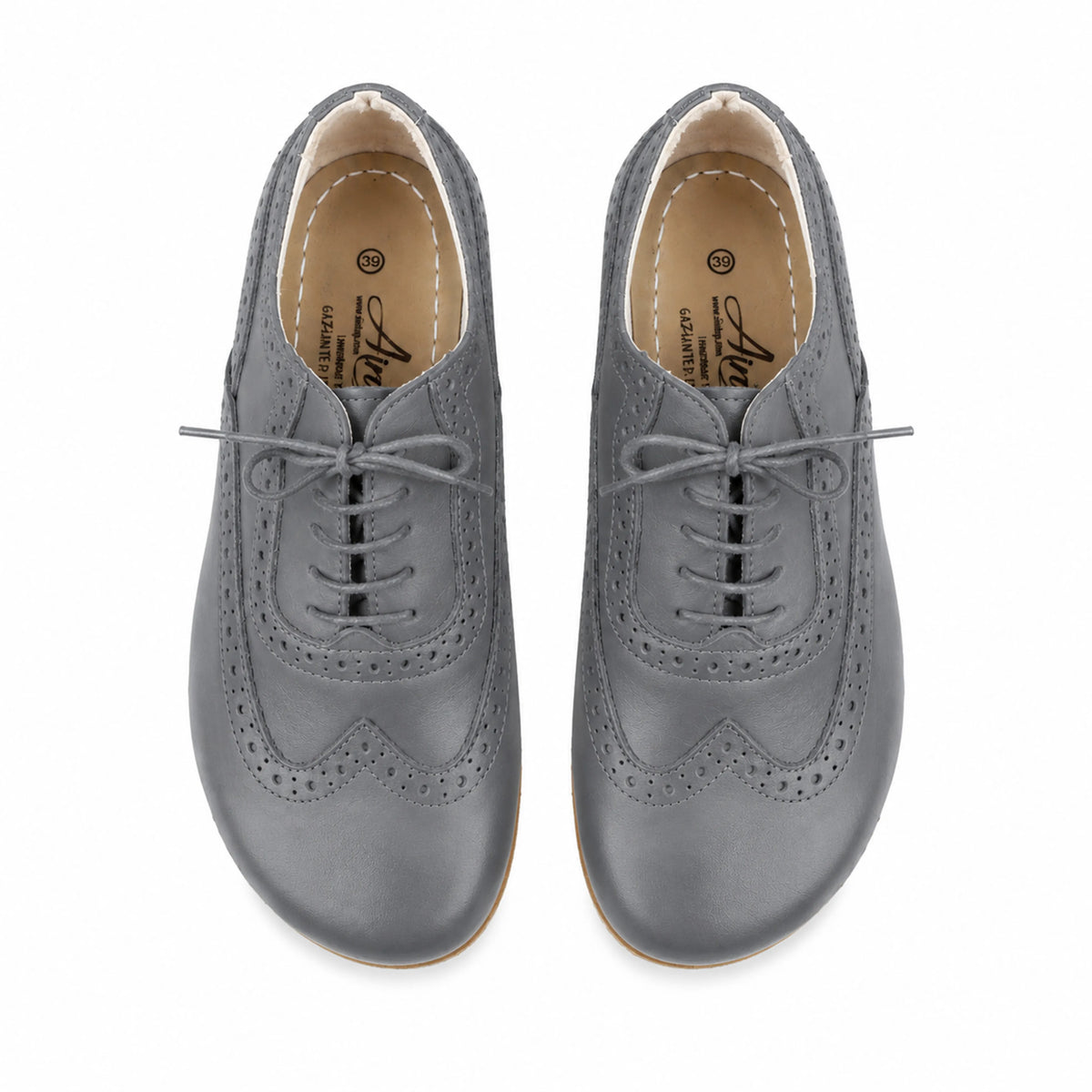 Smooth Barefoot Moccasin Shoes – Classic Sole — Leather Sole – Gray