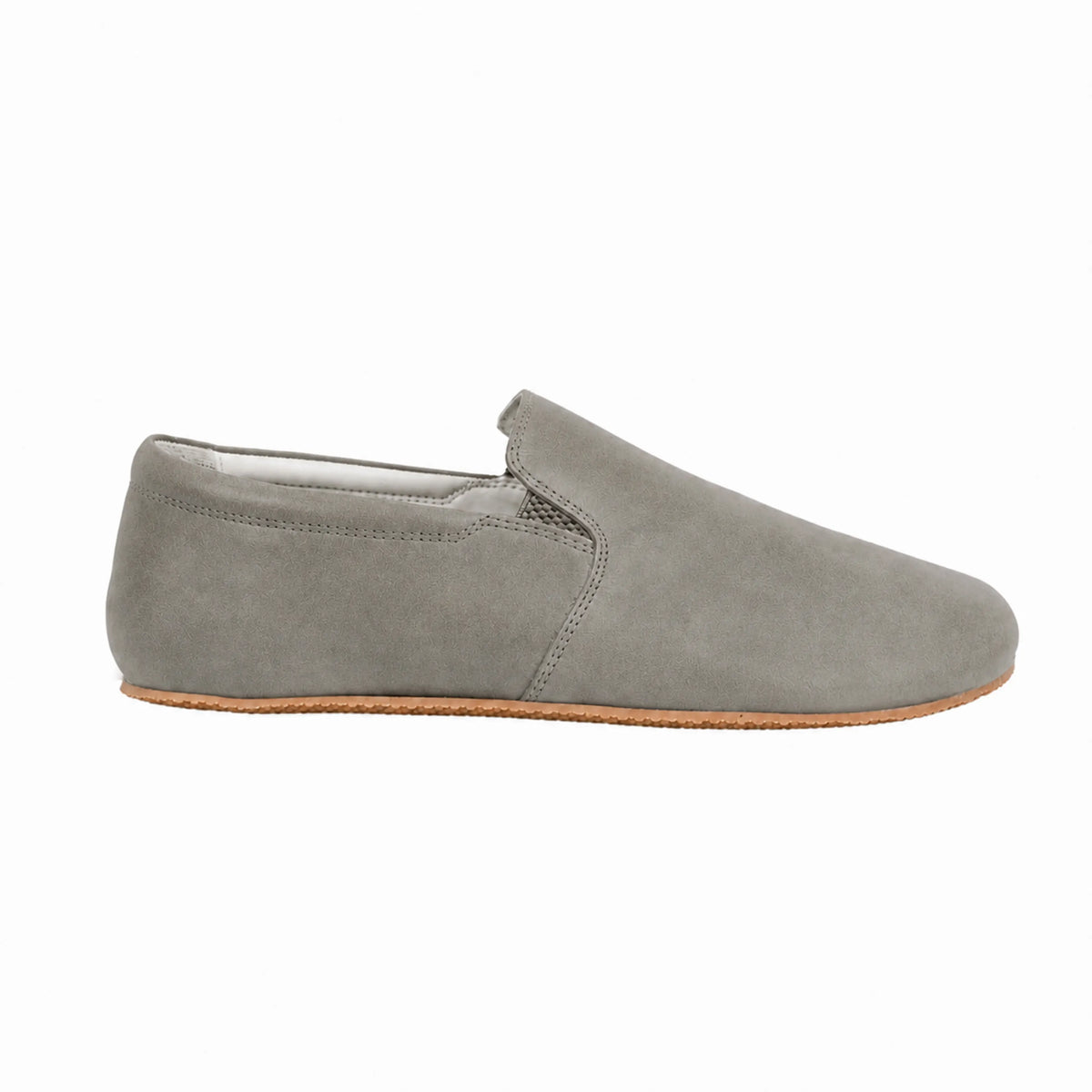 Nubuck Barefoot Slip-On Shoes – Rubber Sole – Gray