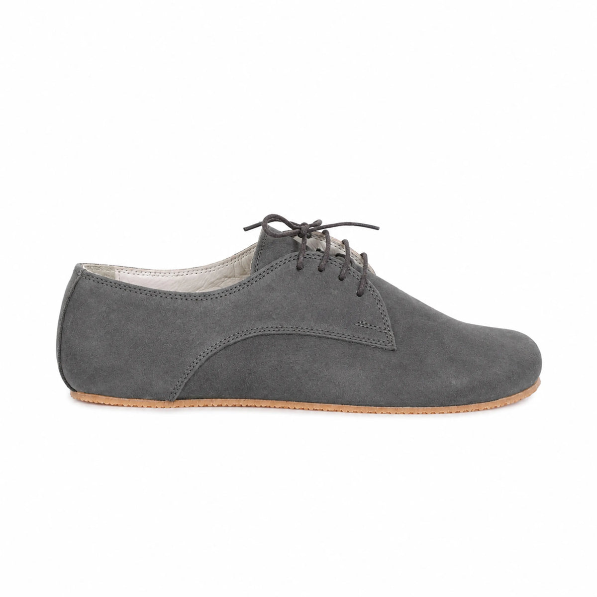 Suede Barefoot Oxford Shoes – Rubber Sole – Gray