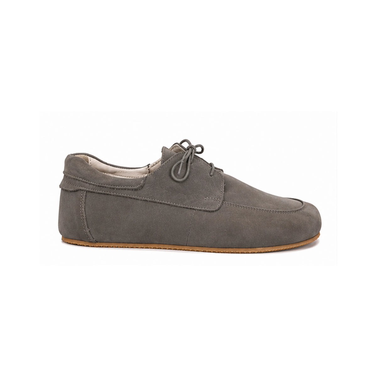 Nubuck Barefoot Laces Penny Loafer Shoes – Rubber Sole – Gray