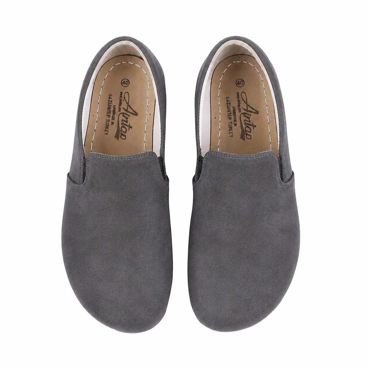 Suede Barefoot Slip-On Shoes – Rubber Sole – Gray