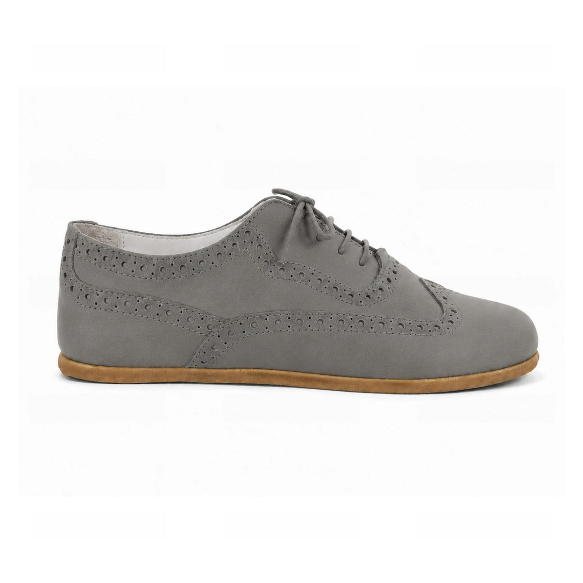 Nubuck Barefoot Moccasin Shoes – Classic Sole — Leather Sole – Gray