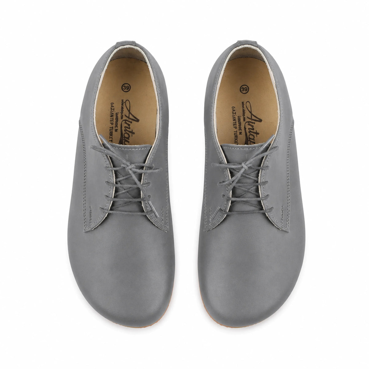 Smooth Barefoot Oxford Shoes – Rubber Sole – Gray