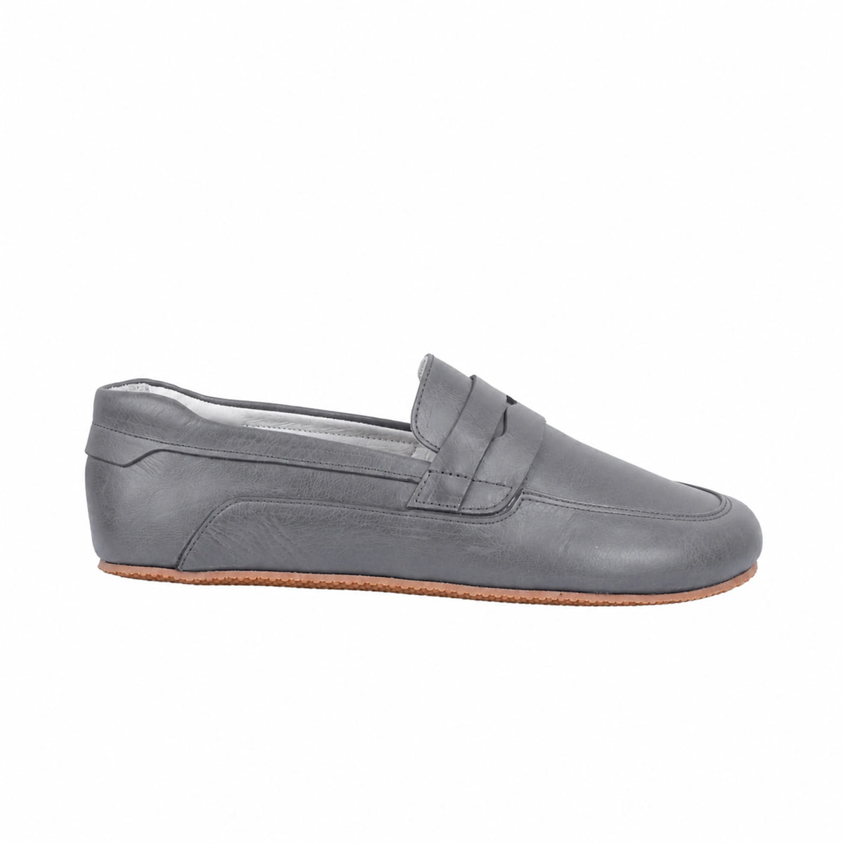 Smooth Barefoot Penny Loafer Shoes – Rubber Sole – Gray