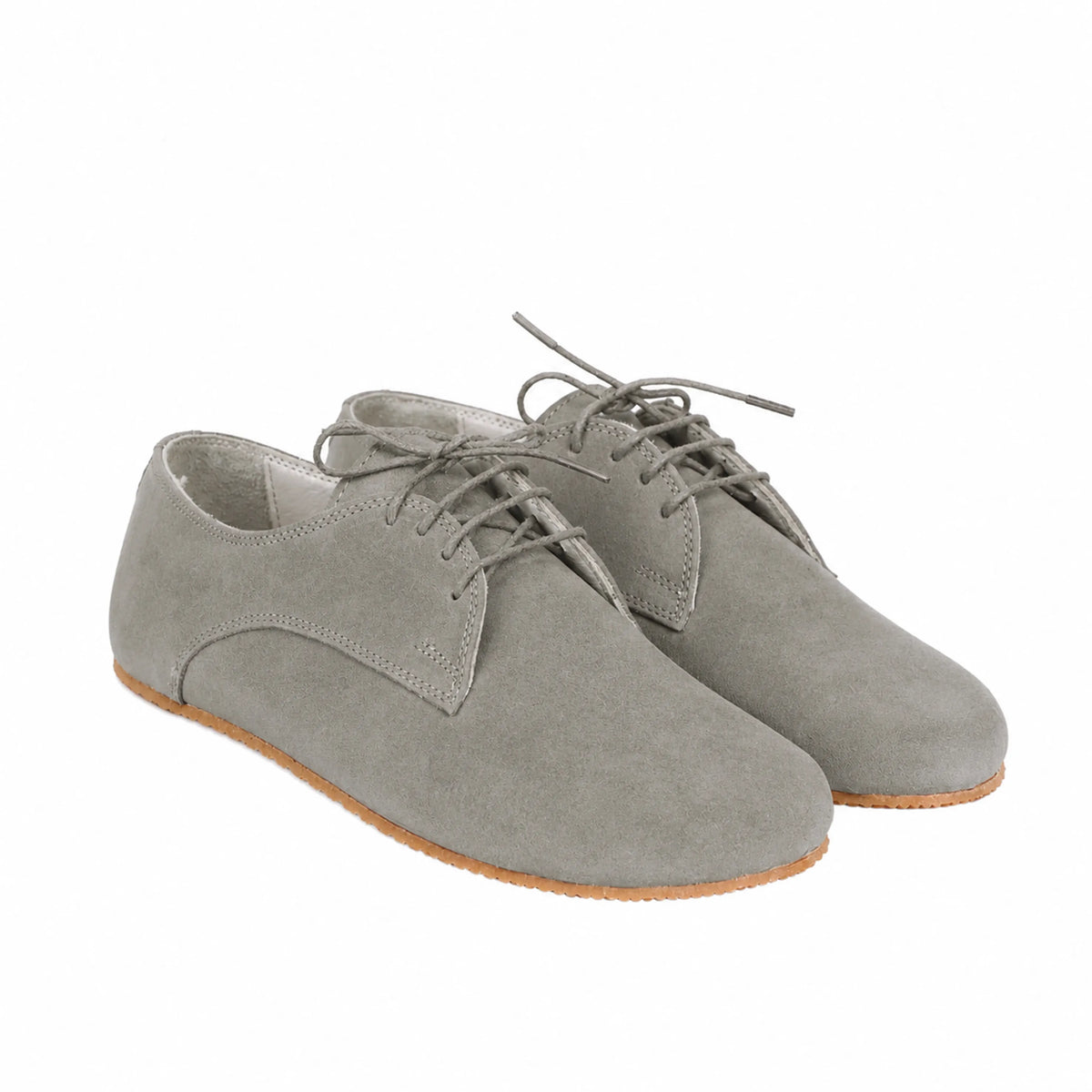 Nubuck Barefoot Oxford Shoes – Rubber Sole – Gray