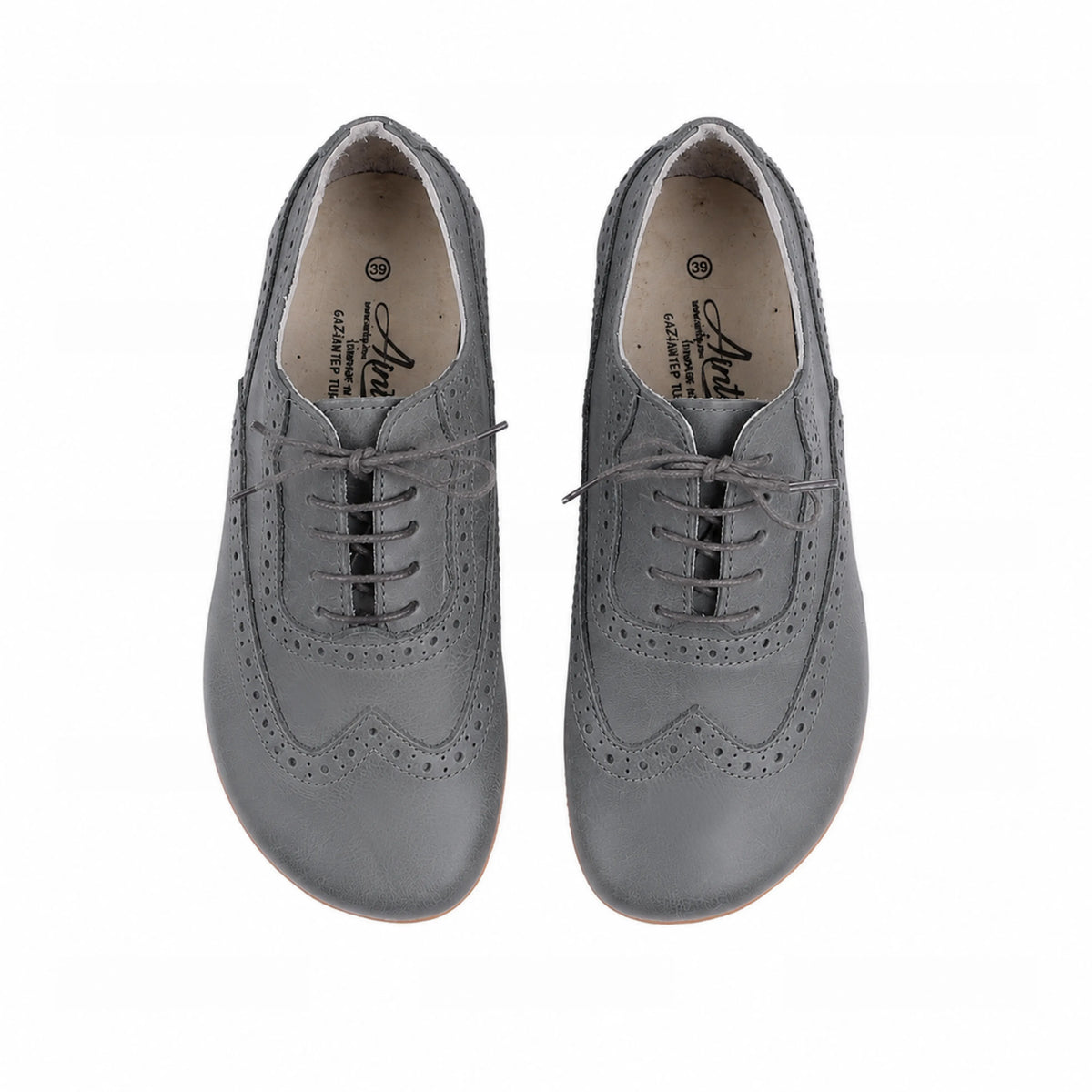 Smooth Barefoot Moccasin Shoes – Rubber Sole – Gray