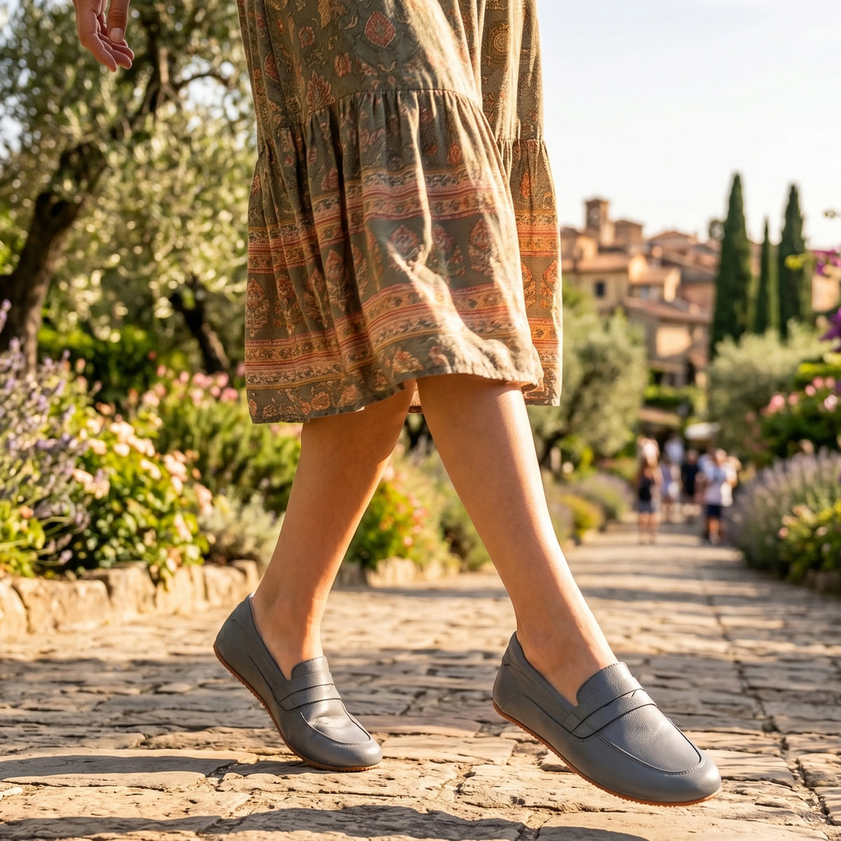 Smooth Barefoot Penny Loafer Shoes – Rubber Sole – Gray