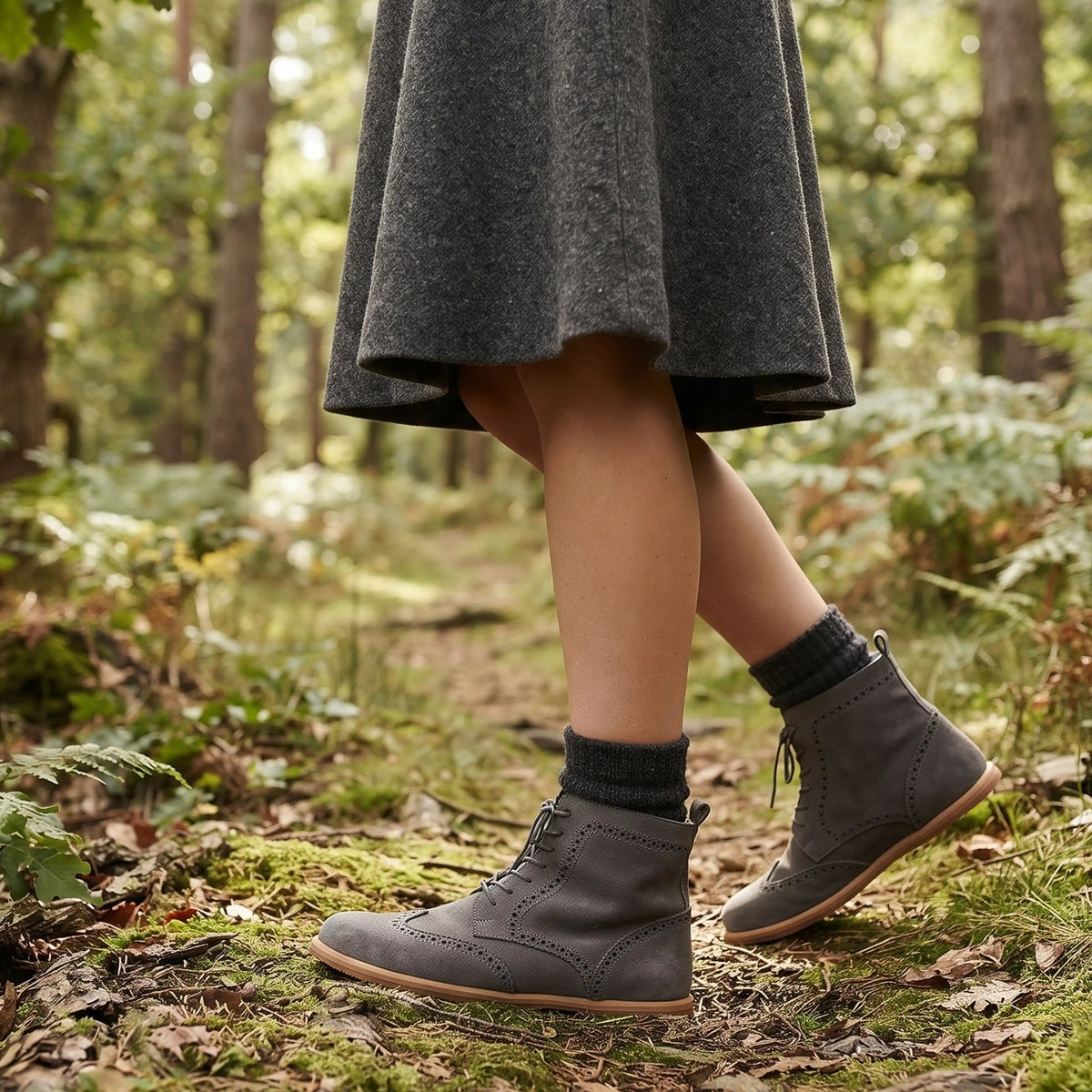 Suede Barefoot Moccasin Boots Shoes – Eva Outsole – Gray