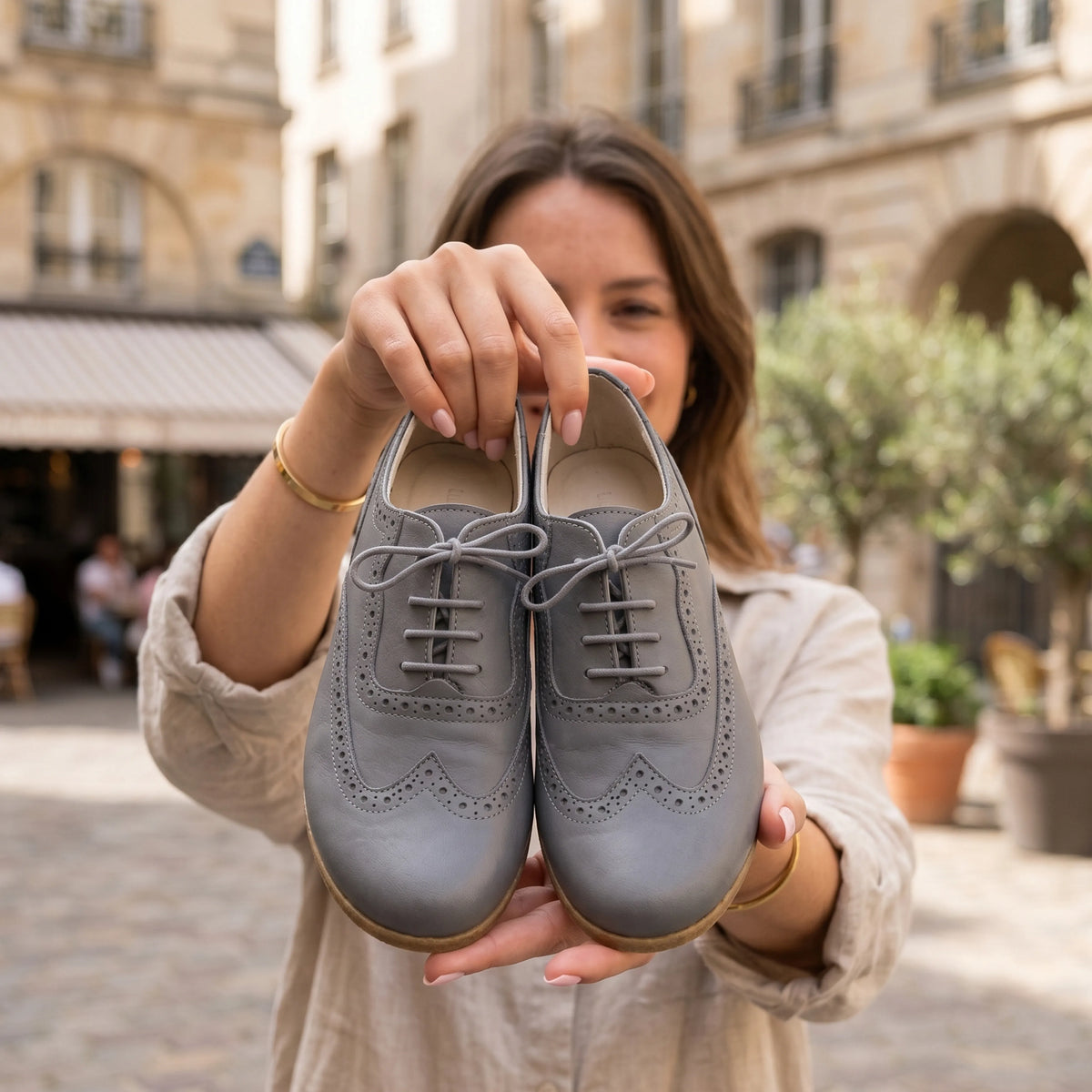 Smooth Barefoot Moccasin Shoes – Classic Sole — Leather Sole – Gray