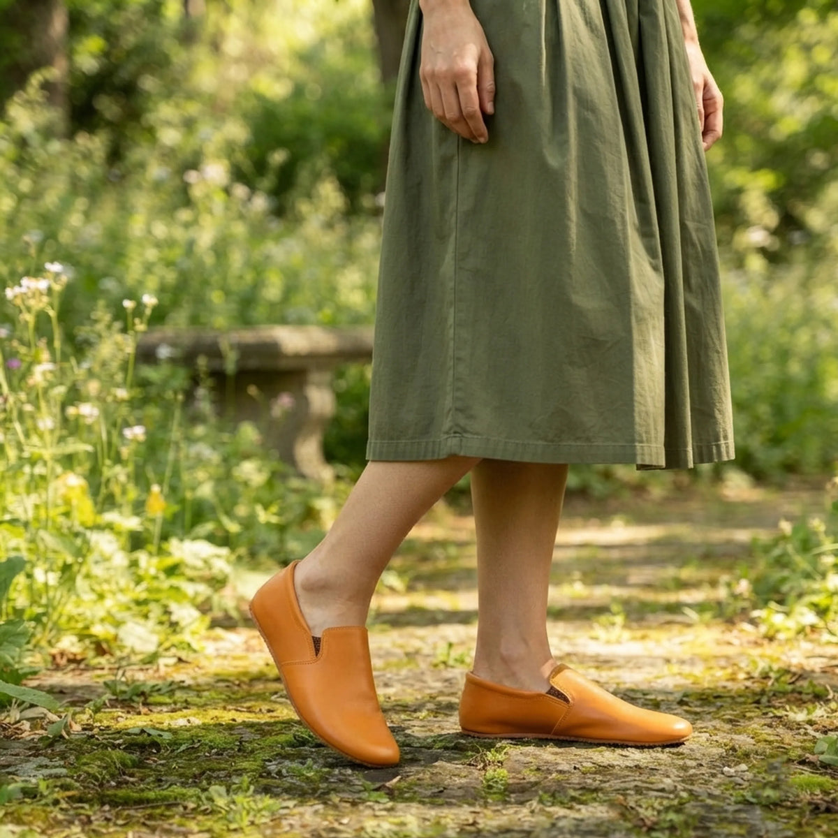 Smooth Barefoot Slip-On Shoes – Rubber Sole – Mustard