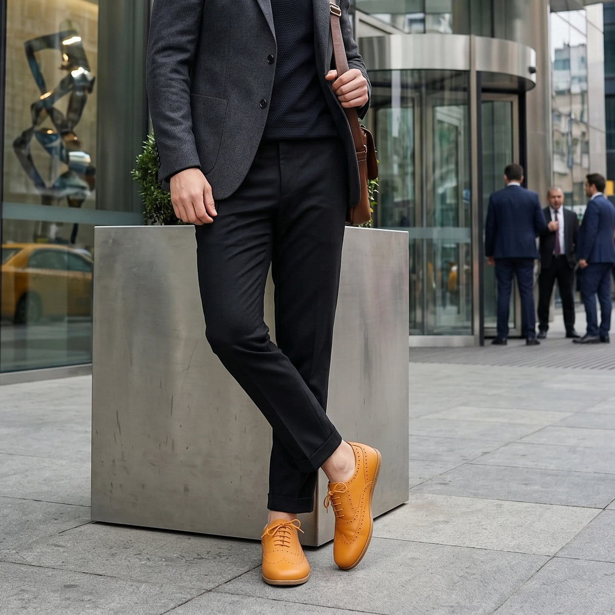 Smooth Barefoot Moccasin Shoes – Classic Sole — Leather Sole – Mustard