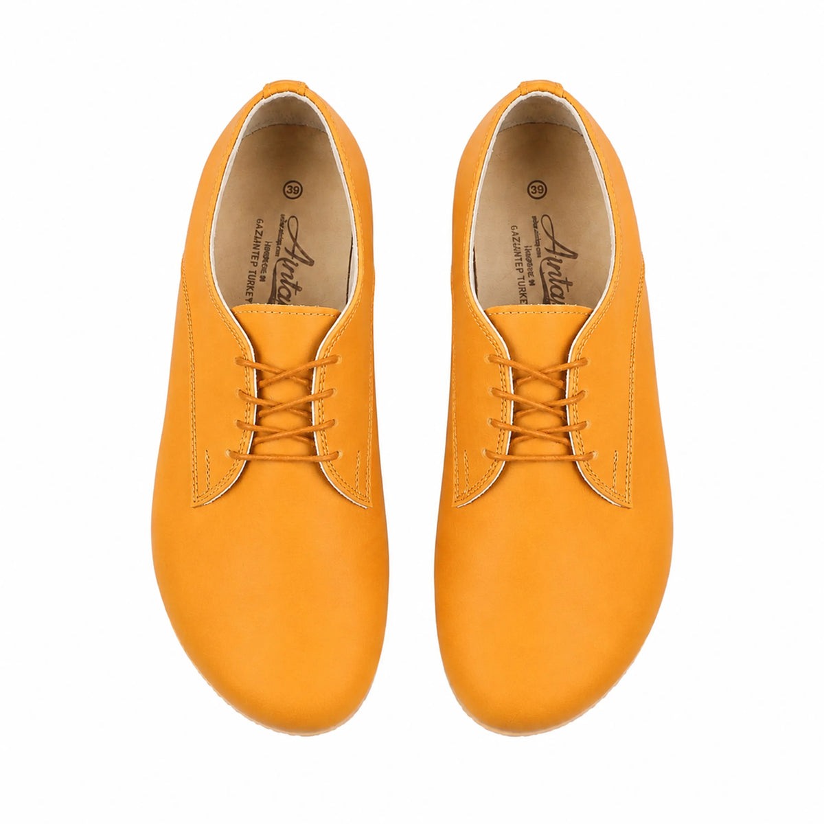 Smooth Barefoot Oxford Shoes — Leather Sole – Mustard