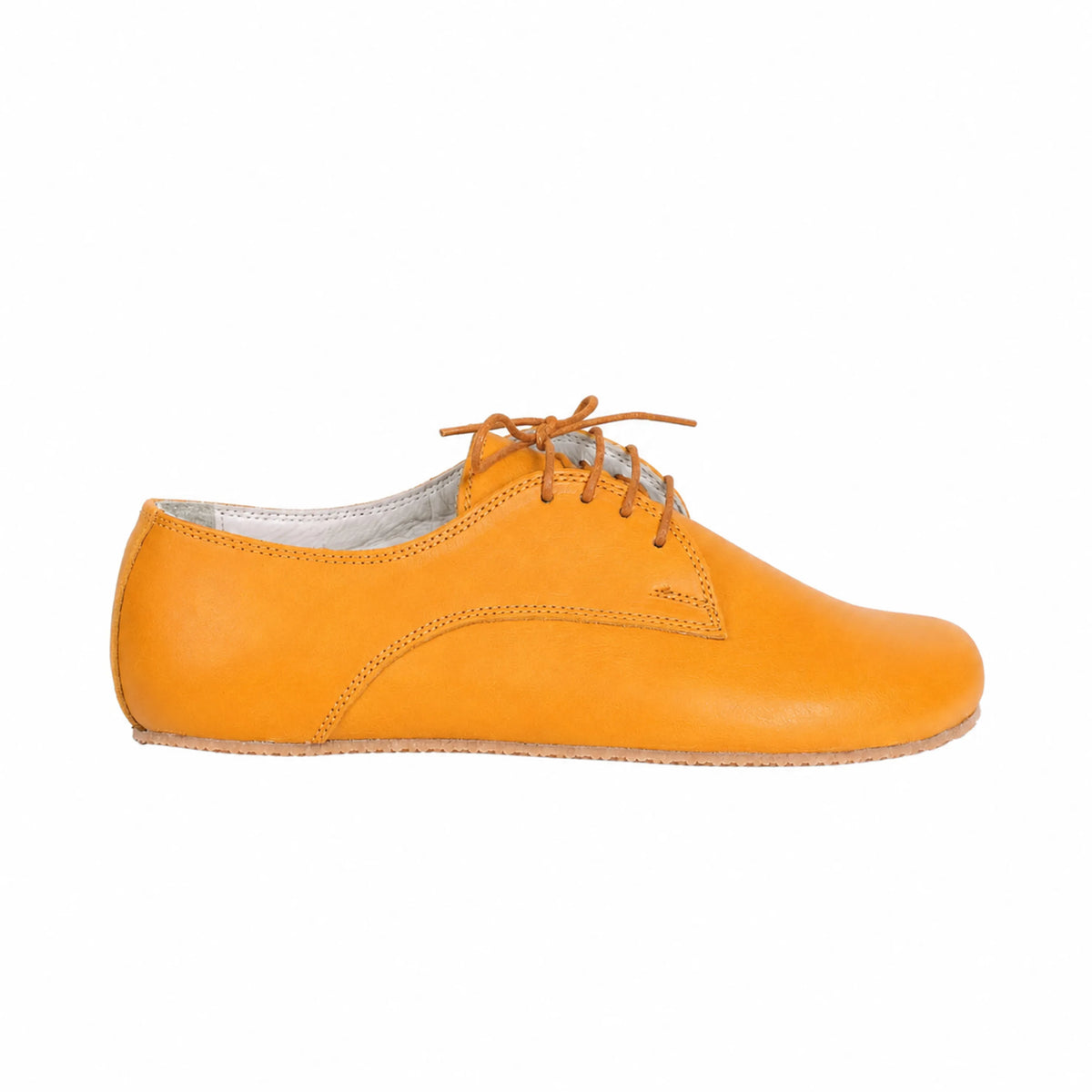 Smooth Barefoot Oxford Shoes – Rubber Sole – Mustard