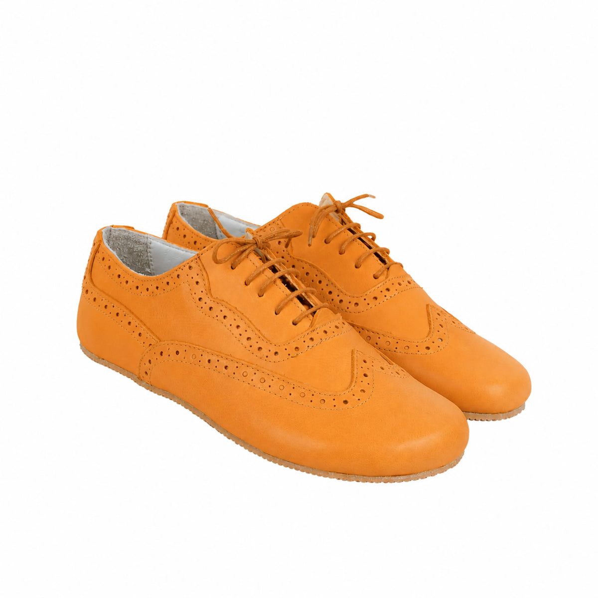 Smooth Barefoot Moccasin Shoes – Rubber Sole – Mustard