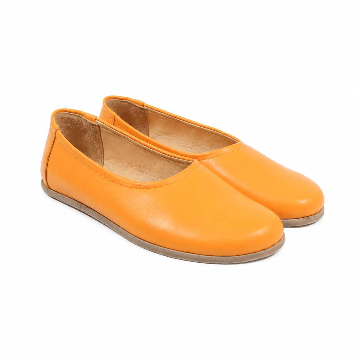 Smooth Barefoot Ballet Shoes – Classic Sole — Leather Sole – Mustard