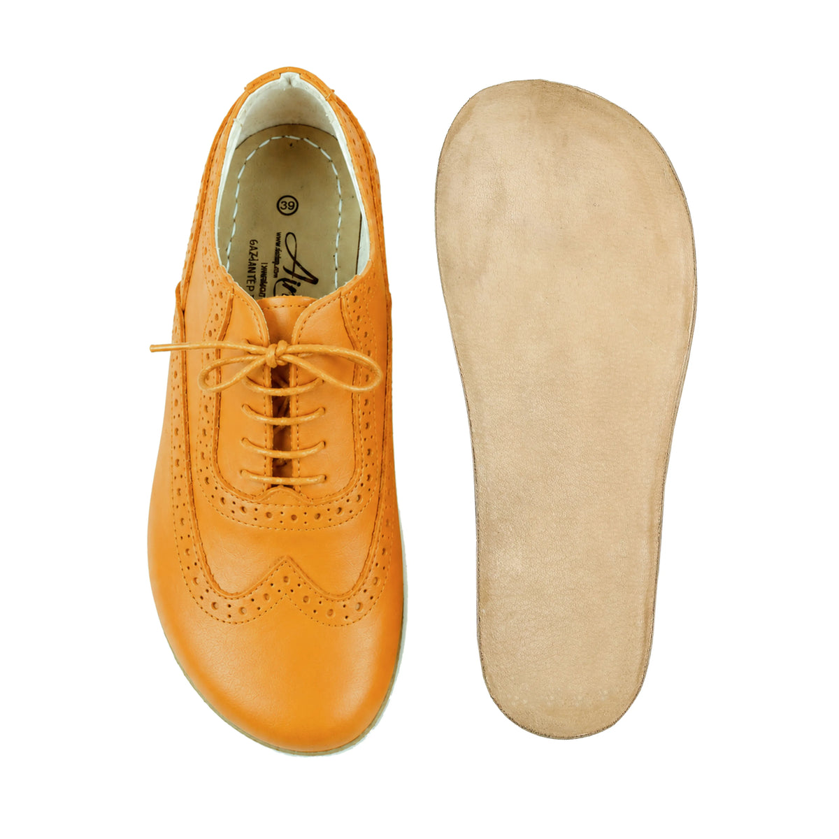 Smooth Barefoot Moccasin Shoes – Classic Sole — Leather Sole – Mustard
