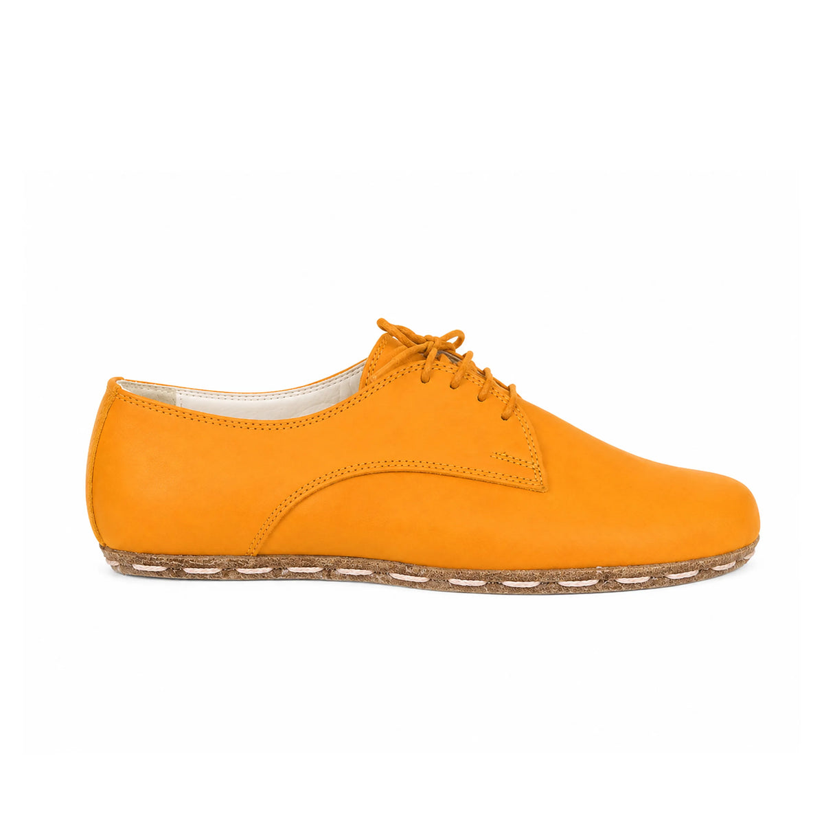 Smooth Barefoot Oxford Shoes — Leather Sole – Mustard