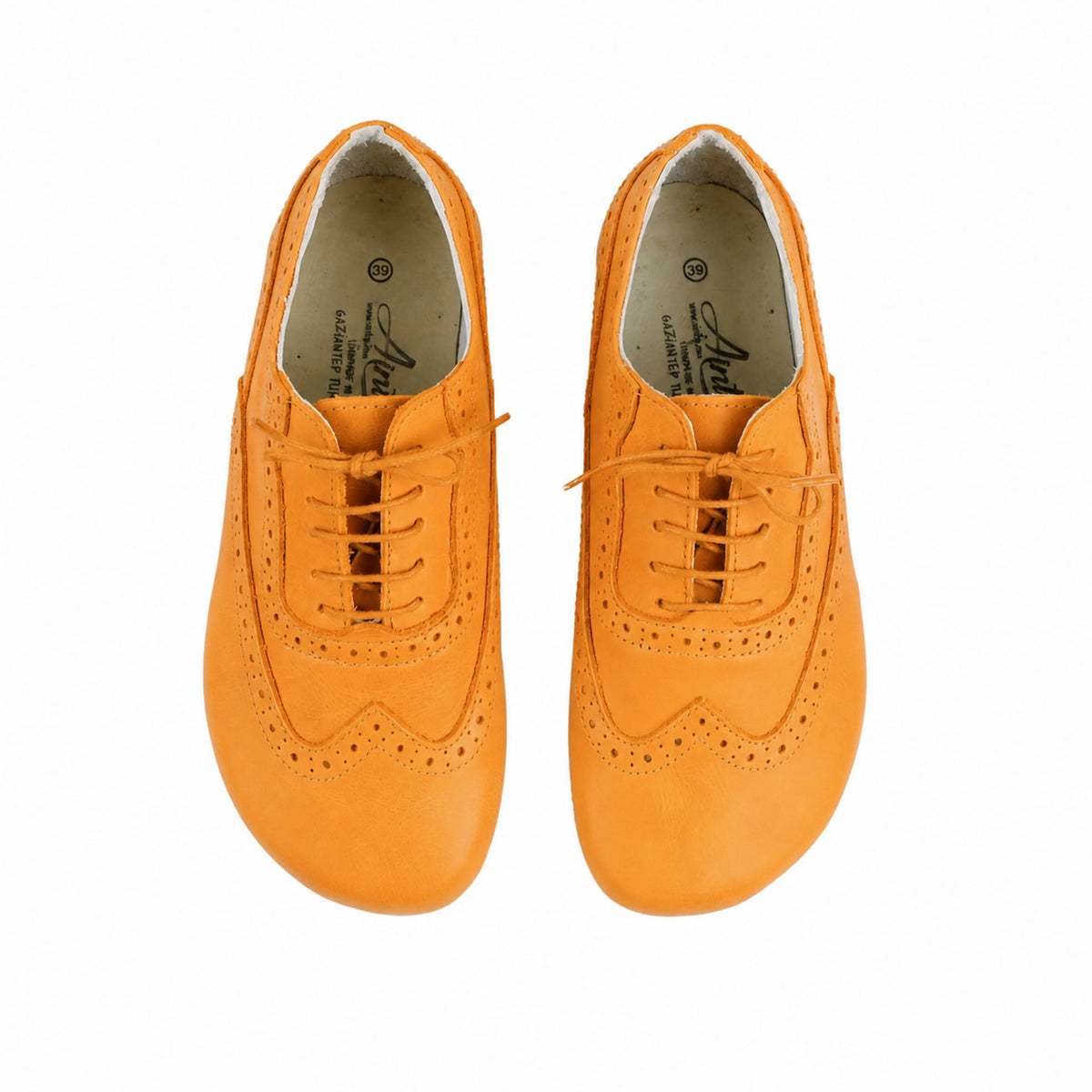 Smooth Barefoot Moccasin Shoes – Rubber Sole – Mustard