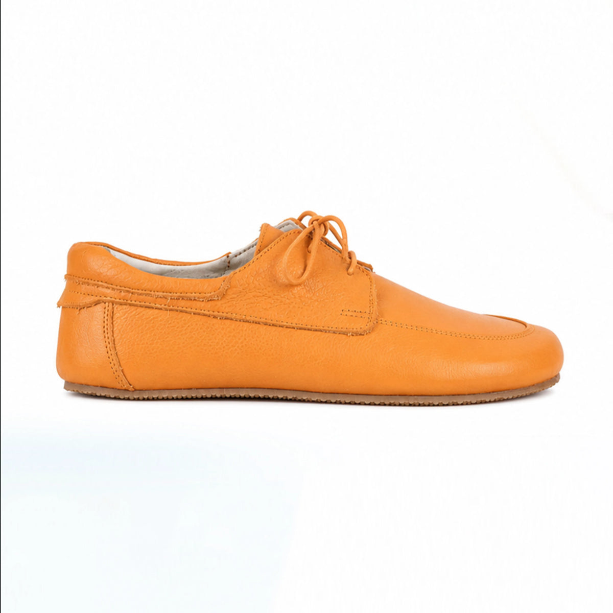 Smooth Barefoot Laces Penny Loafer Shoes – Rubber Sole – Mustard