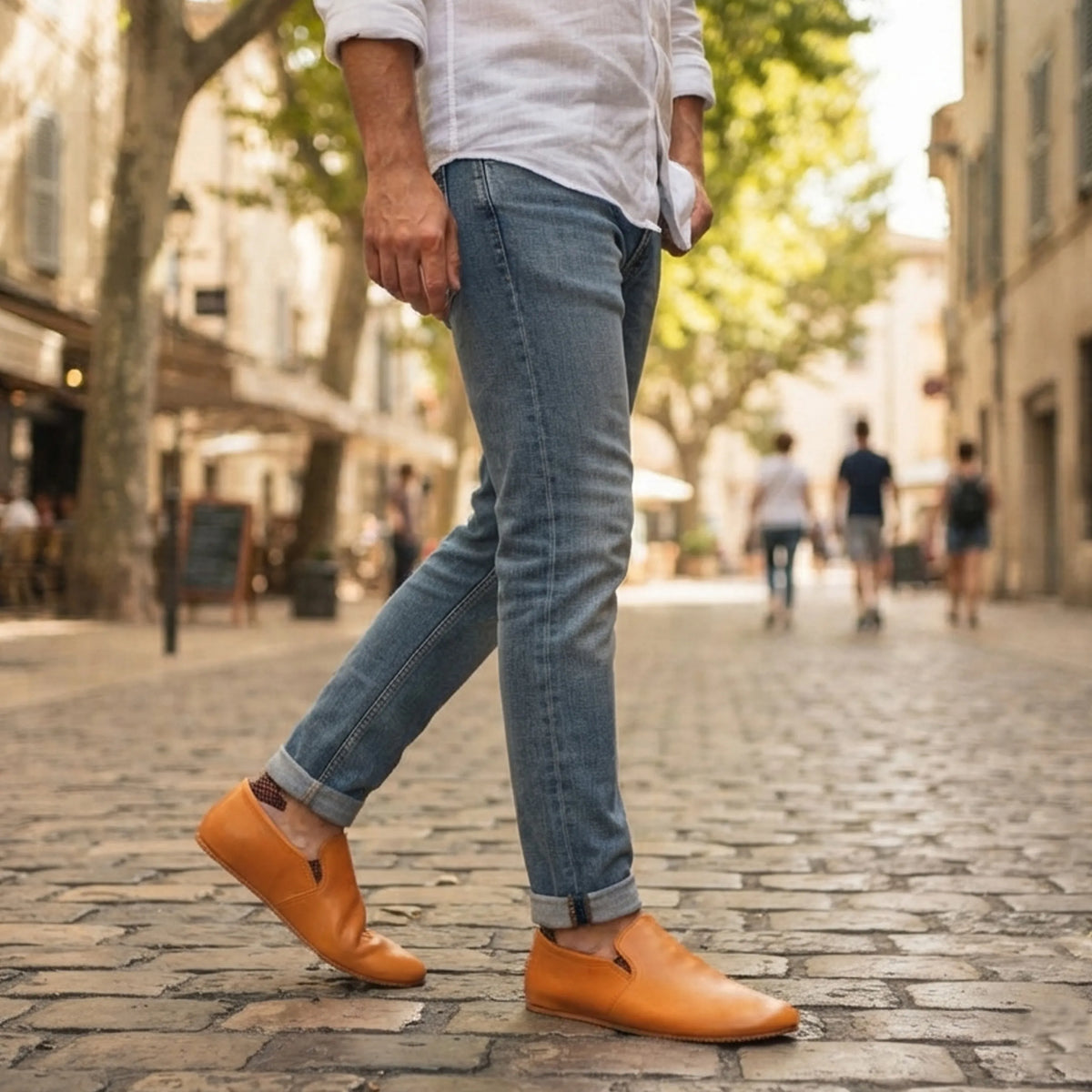 Smooth Barefoot Slip-On Shoes – Rubber Sole – Mustard