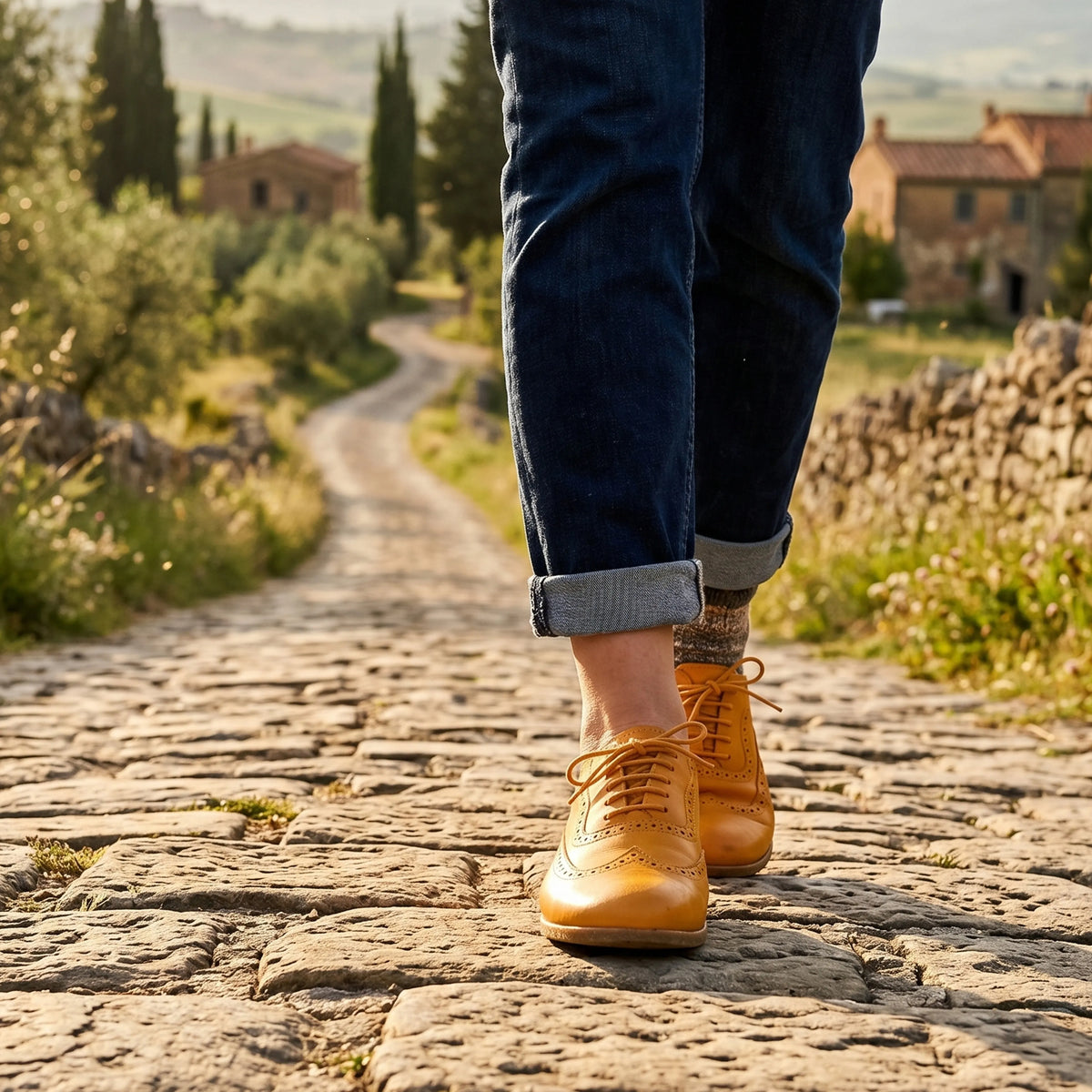 Smooth Barefoot Moccasin Shoes – Classic Sole — Leather Sole – Mustard