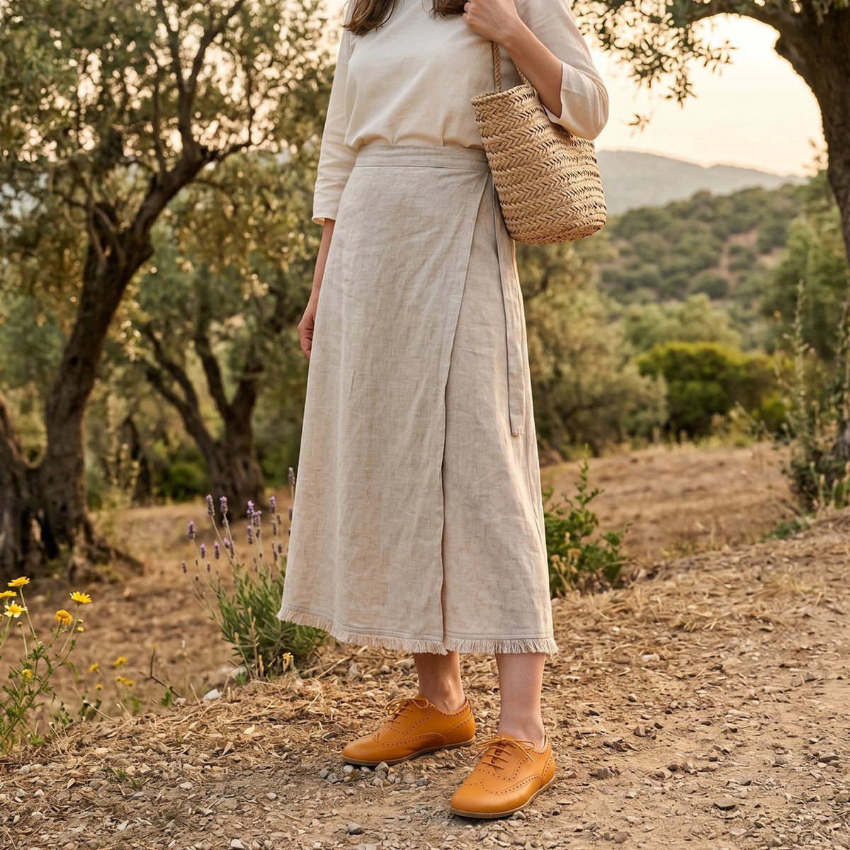 Smooth Barefoot Moccasin Shoes – Classic Sole — Leather Sole – Mustard