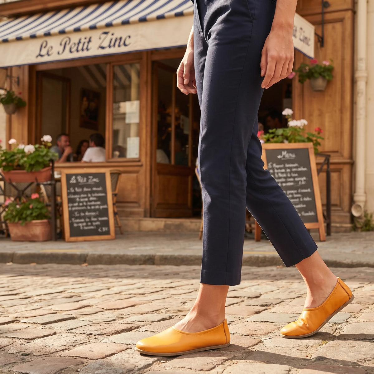 Smooth Barefoot Ballet Shoes – Classic Sole — Leather Sole – Mustard
