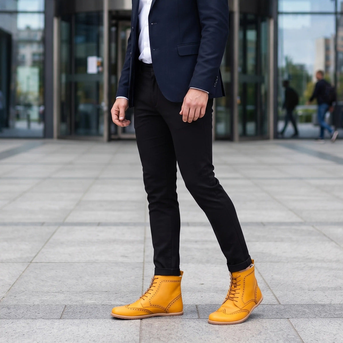 Smooth Barefoot Moccasin Boots Shoes – Eva Outsole – Mustard