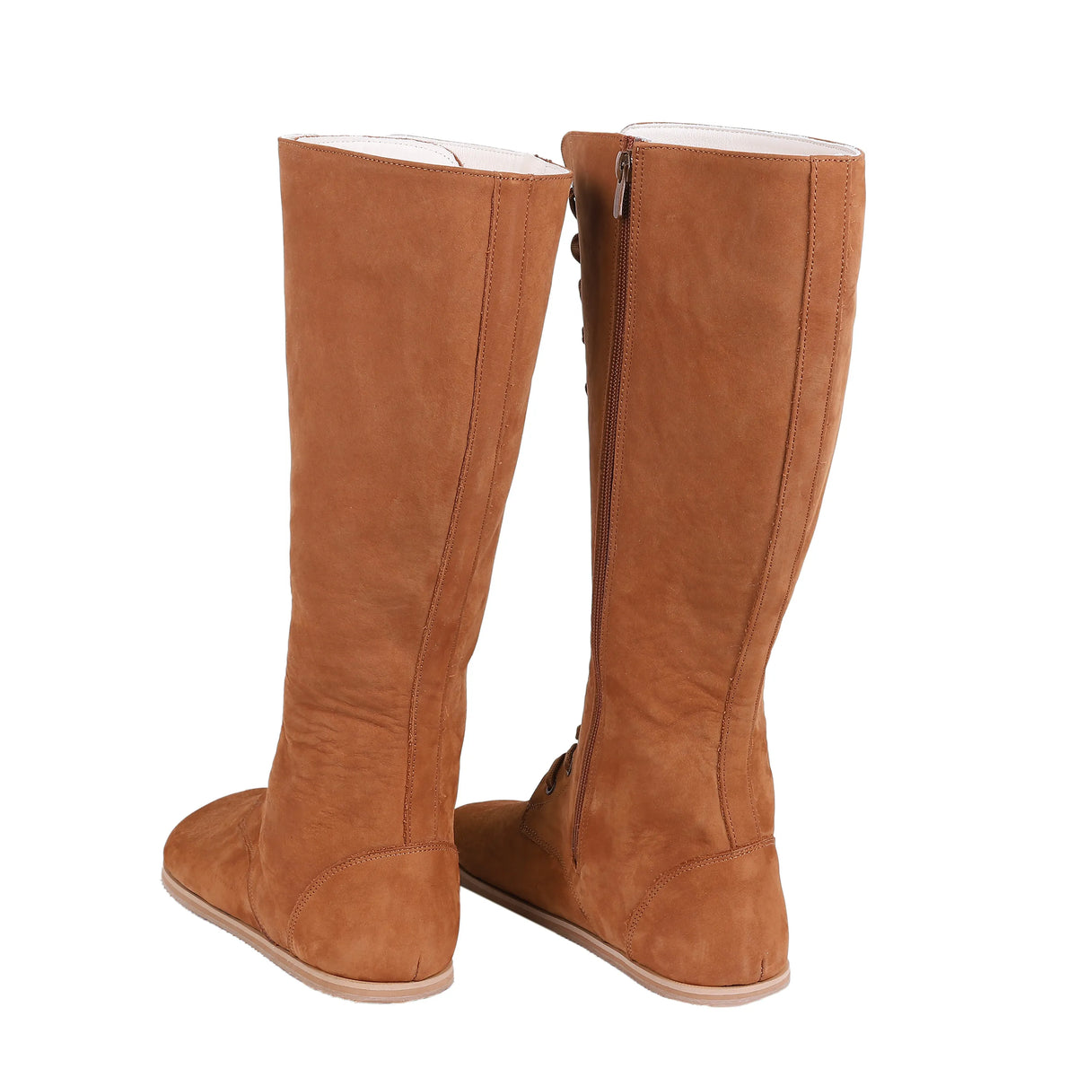 Nubuck Barefoot Laces Knee Boots Shoes – Eva Outsole – Tan