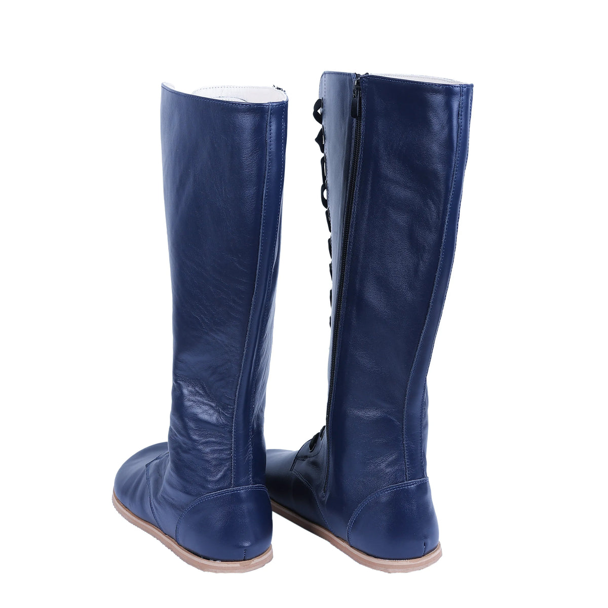 Smooth Barefoot Laces Knee Boots Shoes – Eva Outsole – Navy Blue