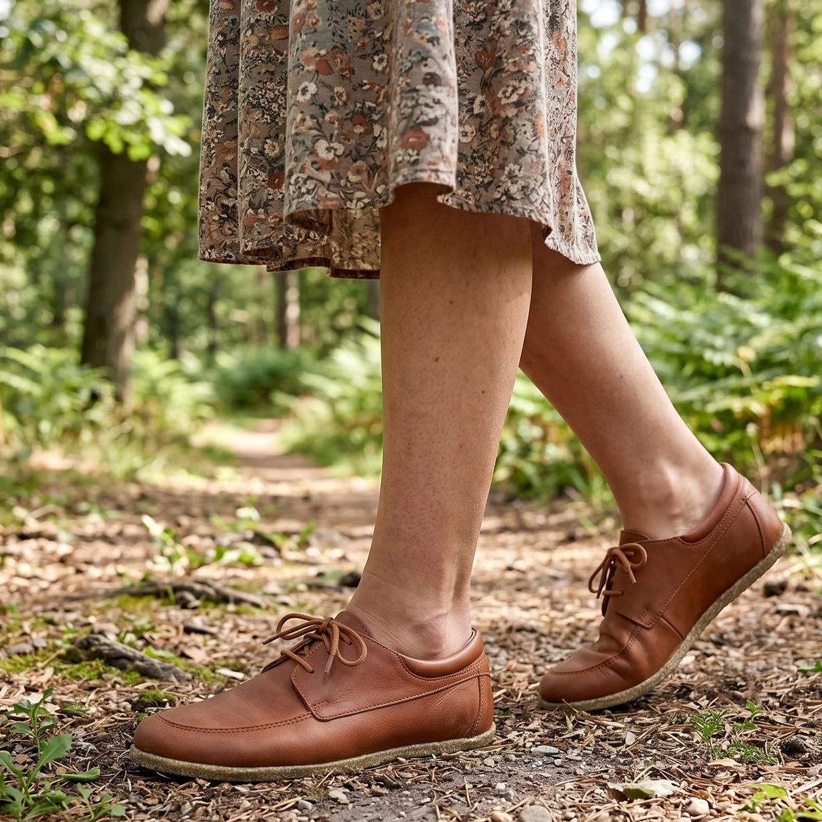 Smooth Barefoot Laces Penny Loafer Shoes – Classic Sole — Leather Sole – Brown