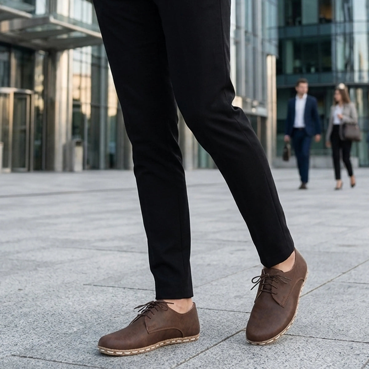 Crazy Barefoot Oxford Shoes — Leather Sole – Brown