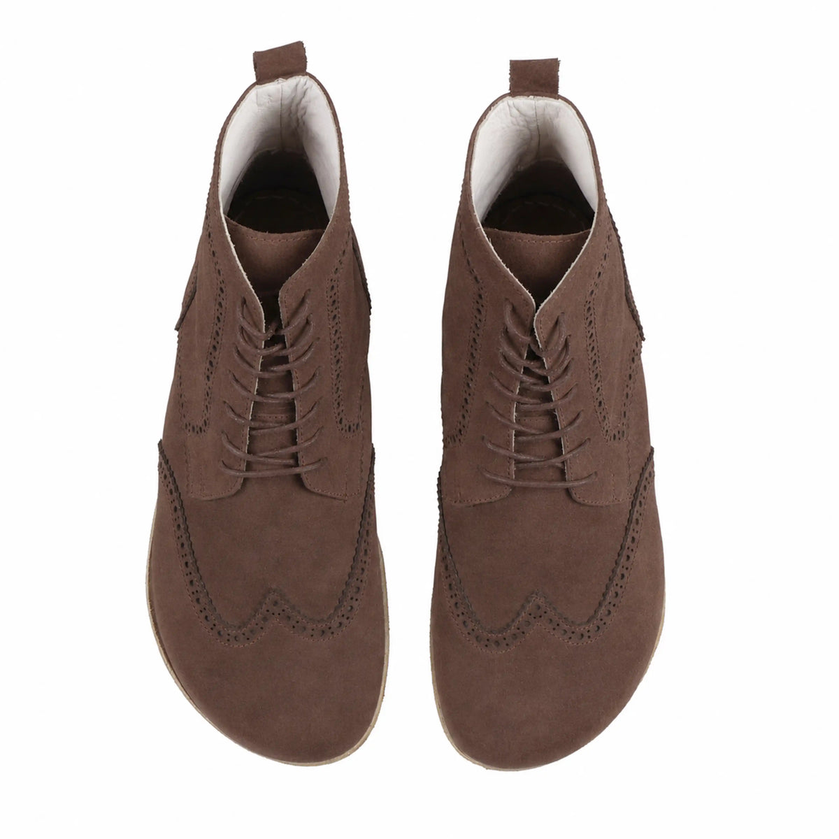 Nubuck Barefoot Moccasin Boots Shoes – Classic Sole — Leather Sole – Brown
