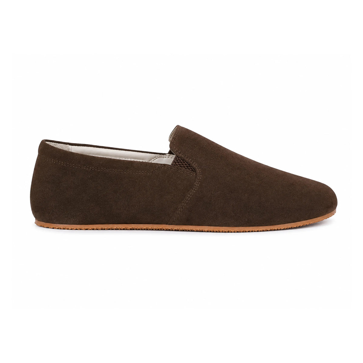 Suede Barefoot Slip-On Shoes – Rubber Sole – Brown