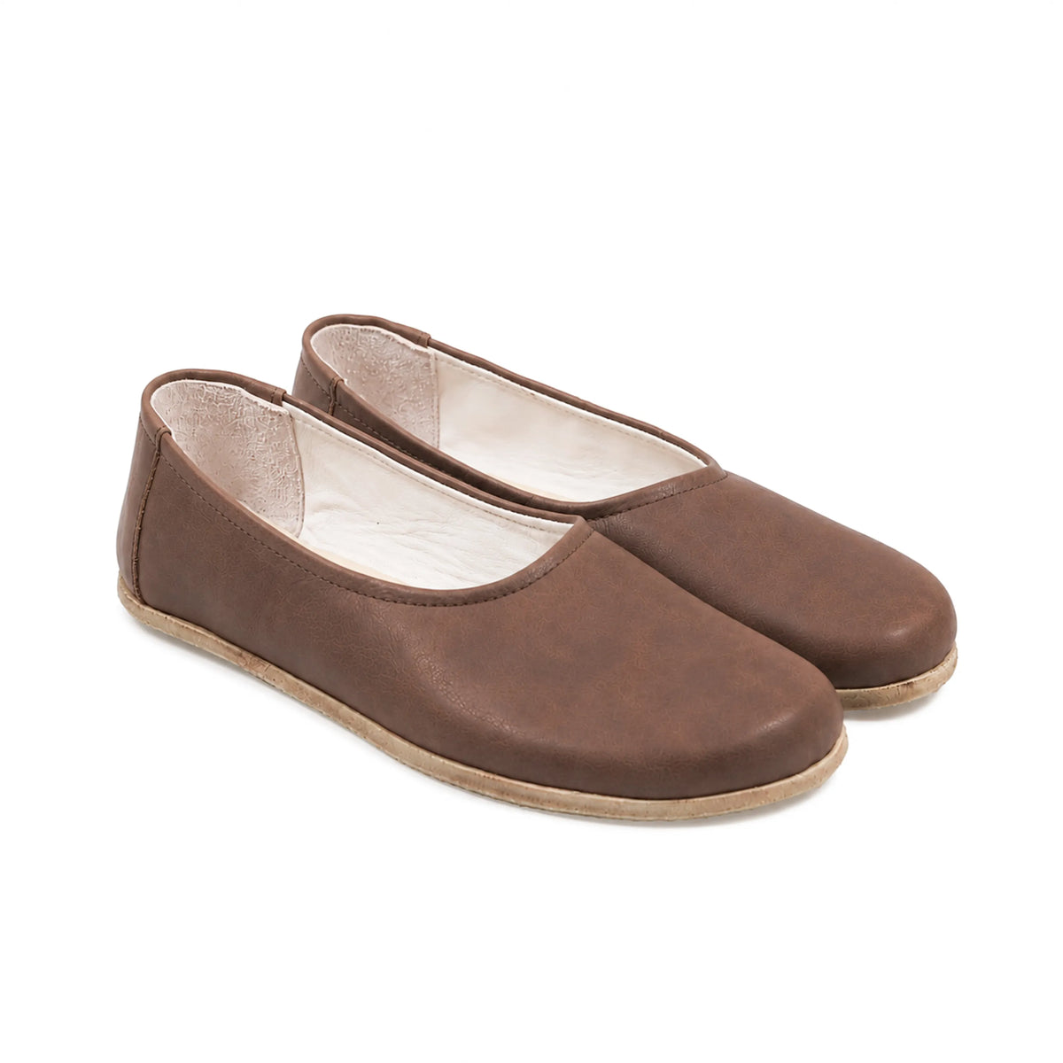 Crazy Barefoot Ballet Shoes – Classic Sole — Leather Sole – Brown