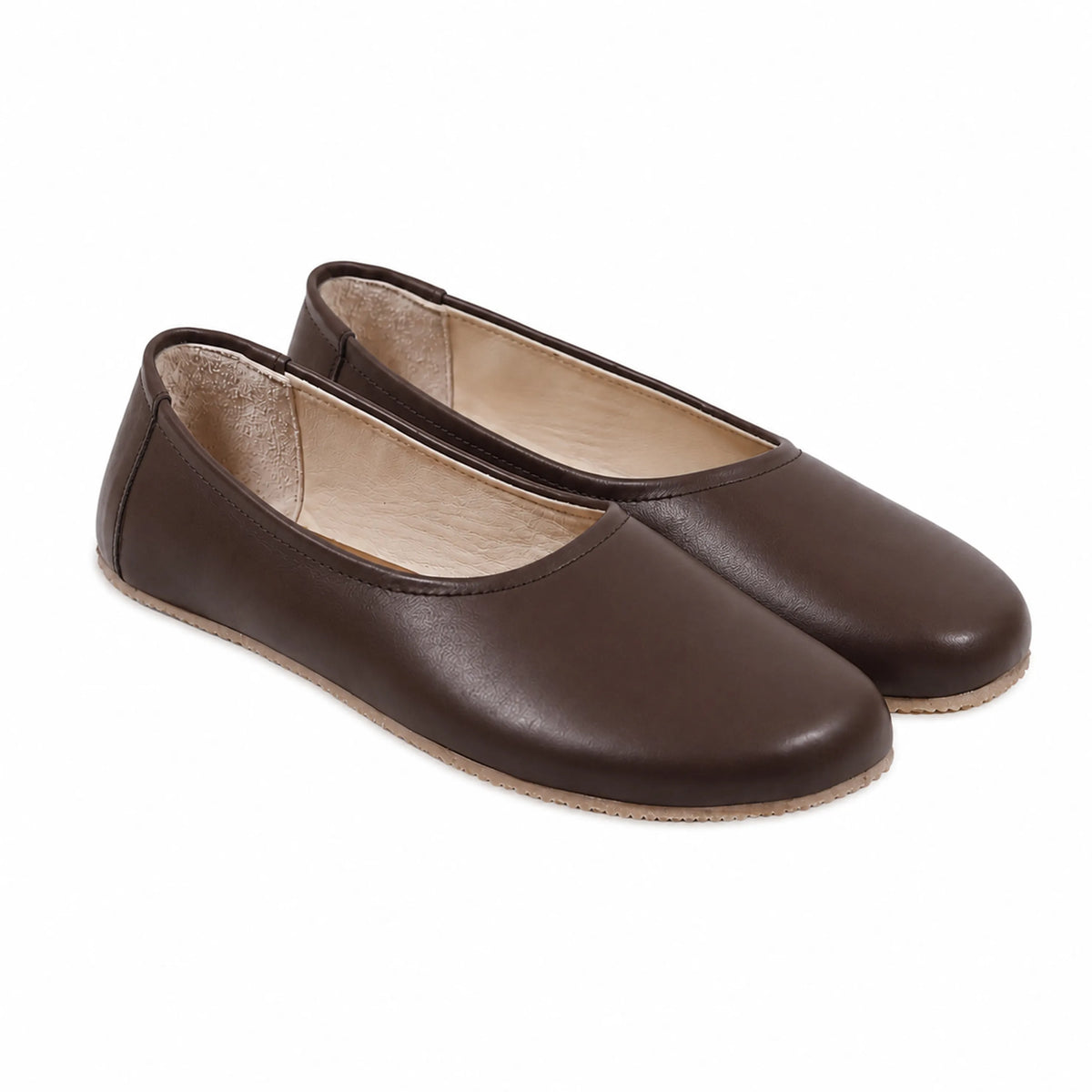 Smooth Barefoot Ballet Shoes – Rubber Sole – Dark Brown