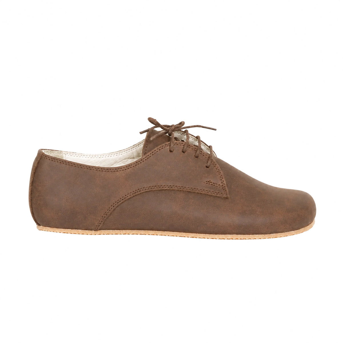 Crazy Barefoot Oxford Shoes – Rubber Sole – Dark Brown