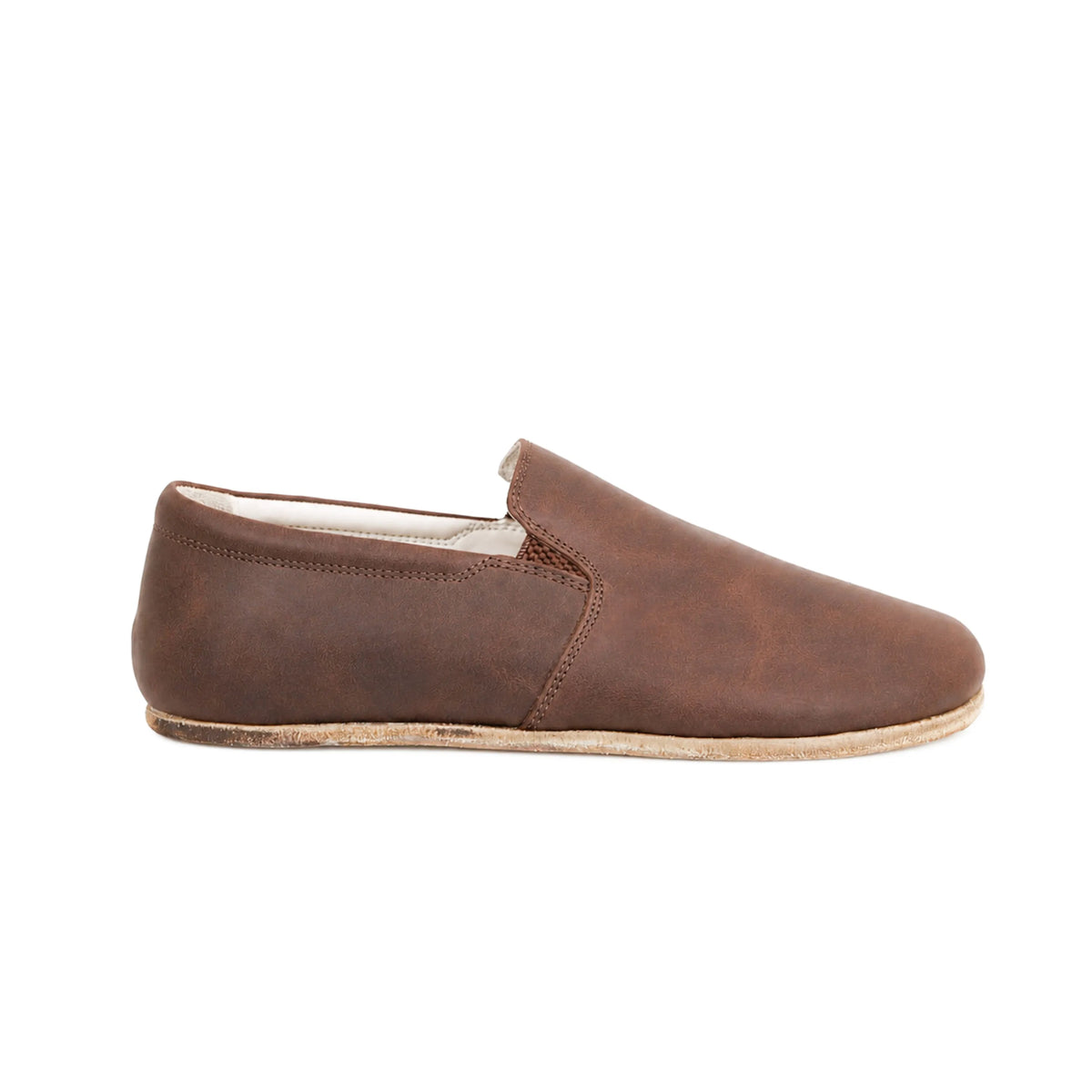 Crazy Barefoot Slip-On Shoes – Classic Sole — Leather Sole – Brown