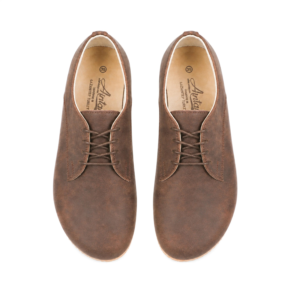 Crazy Barefoot Oxford Shoes — Leather Sole – Brown