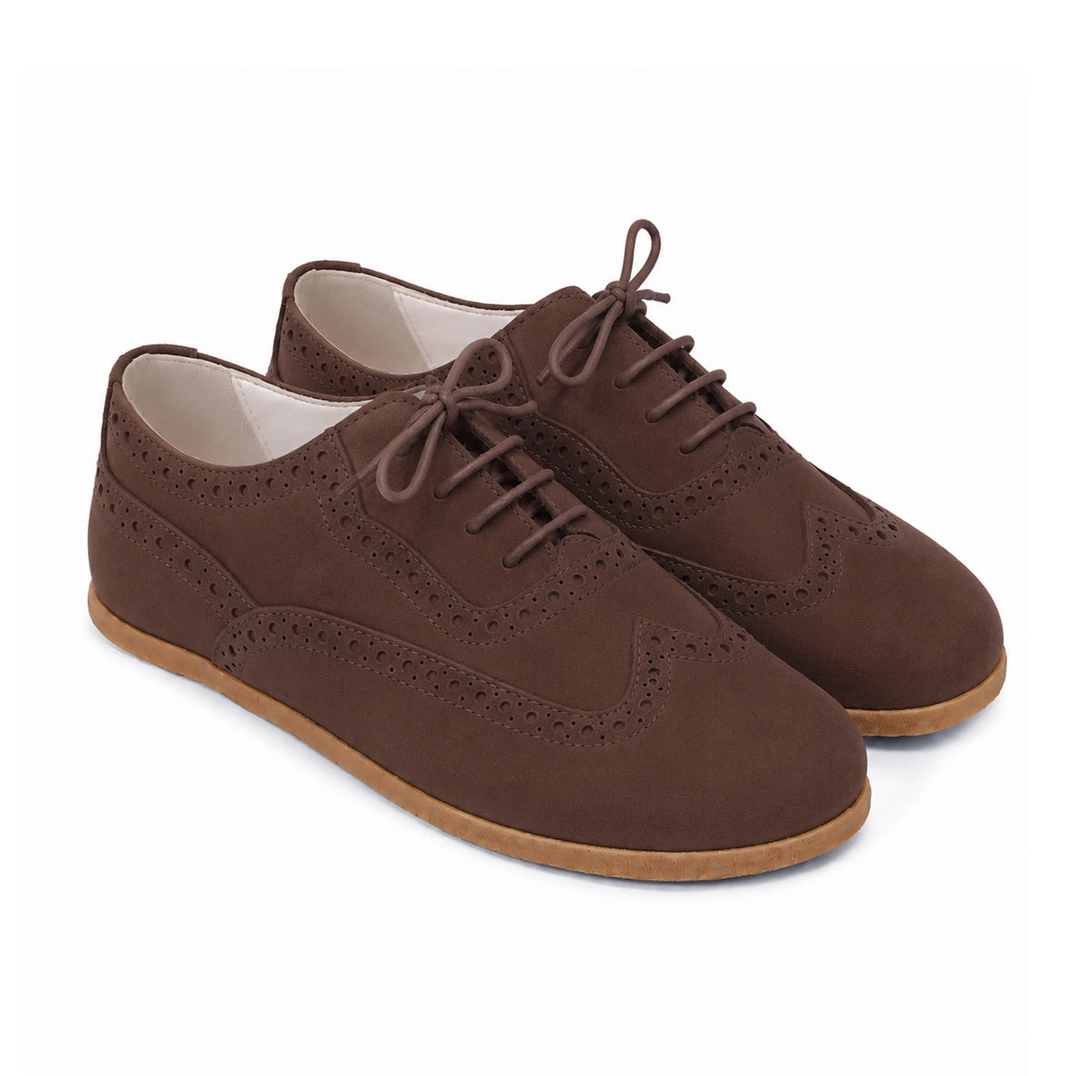 Nubuck Barefoot Moccasin Shoes – Classic Sole — Leather Sole – Brown