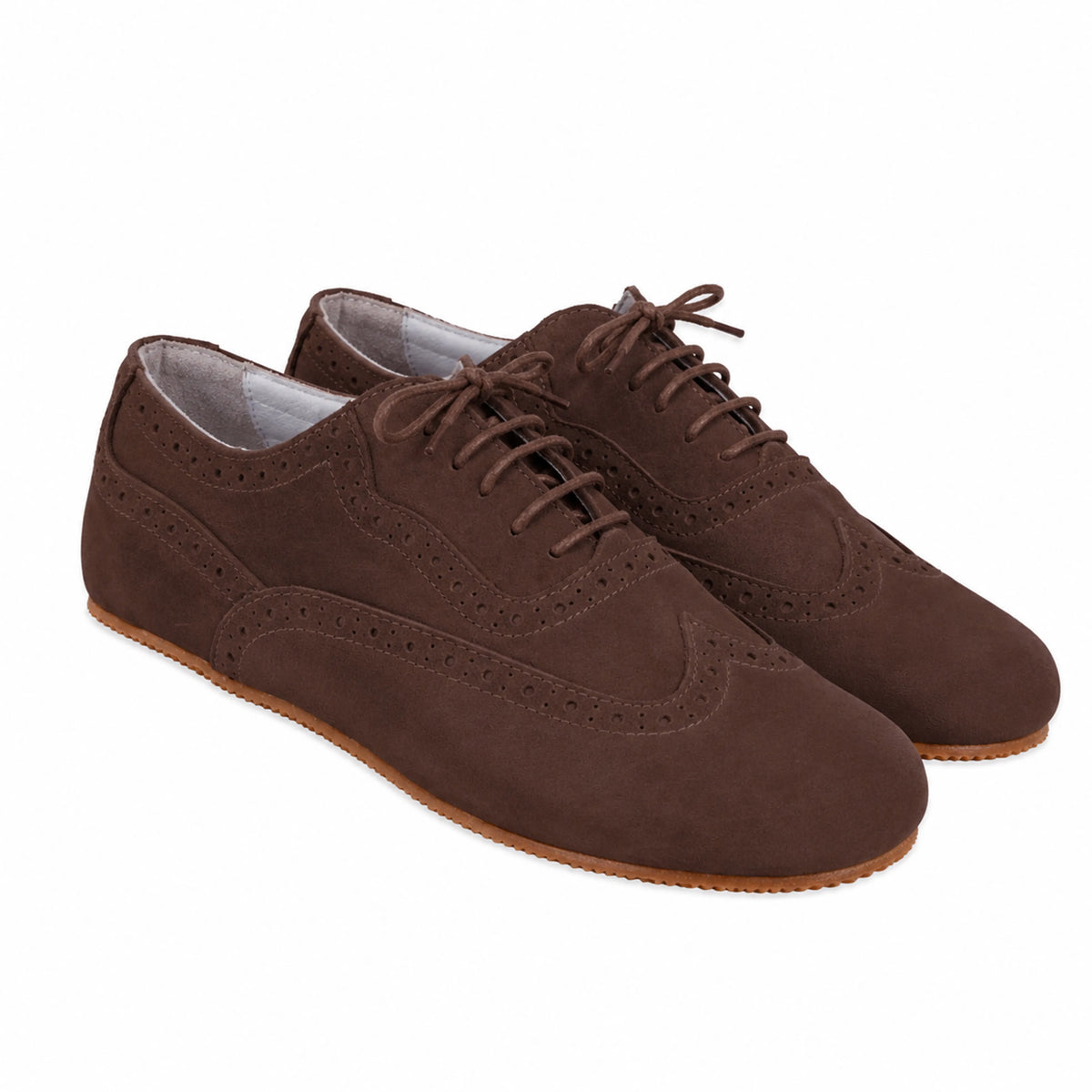 Nubuck Barefoot Moccasin Shoes – Rubber Sole – Brown
