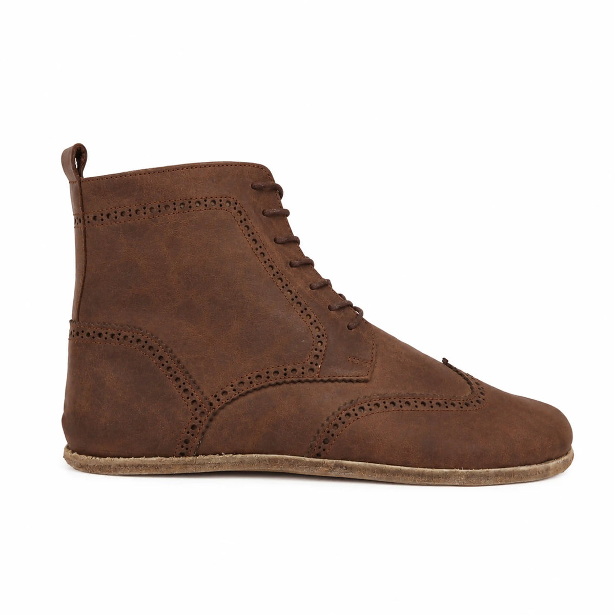Crazy Barefoot Moccasin Boots Shoes – Classic Sole — Leather Sole – Brown