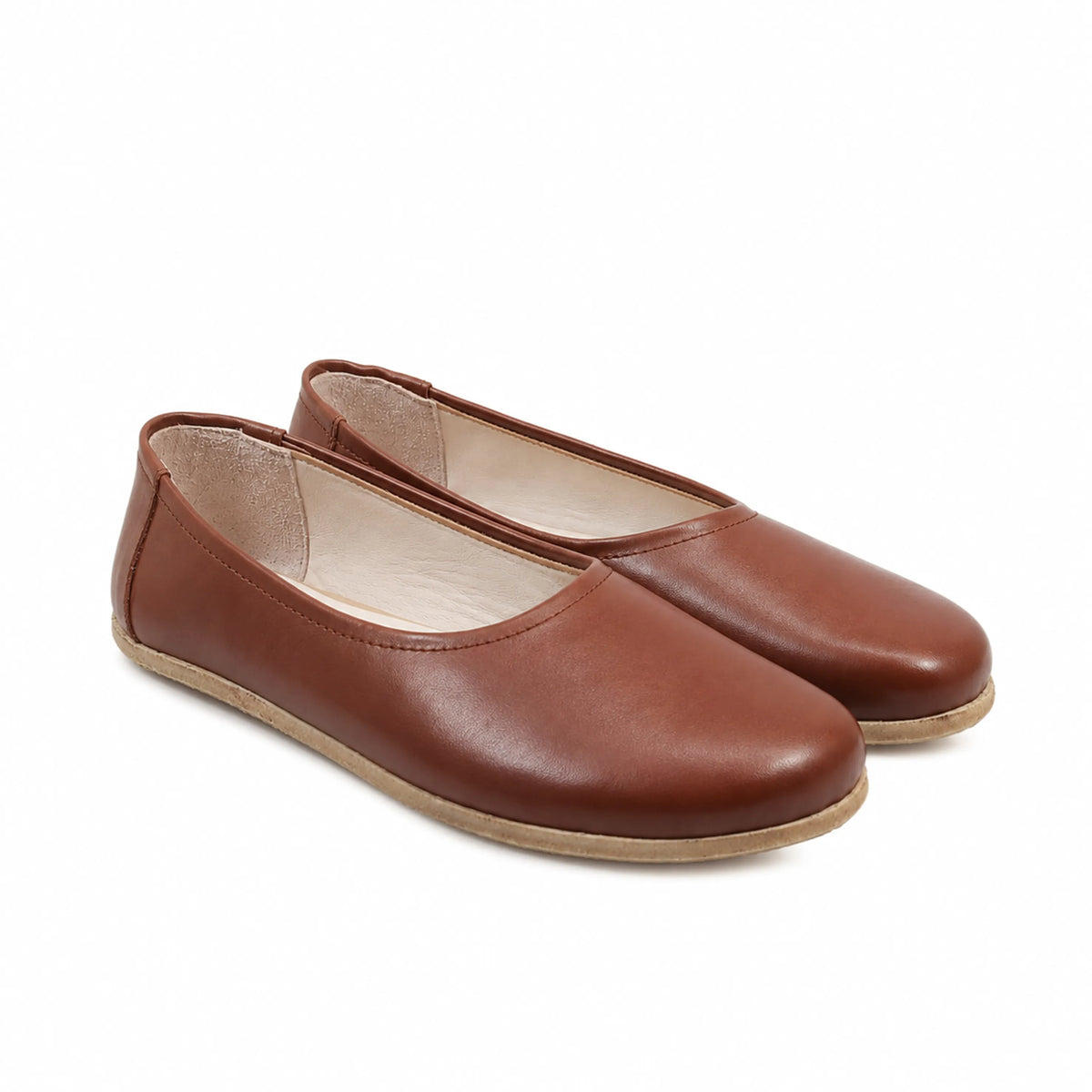 Smooth Barefoot Ballet Shoes – Classic Sole — Leather Sole – Brown