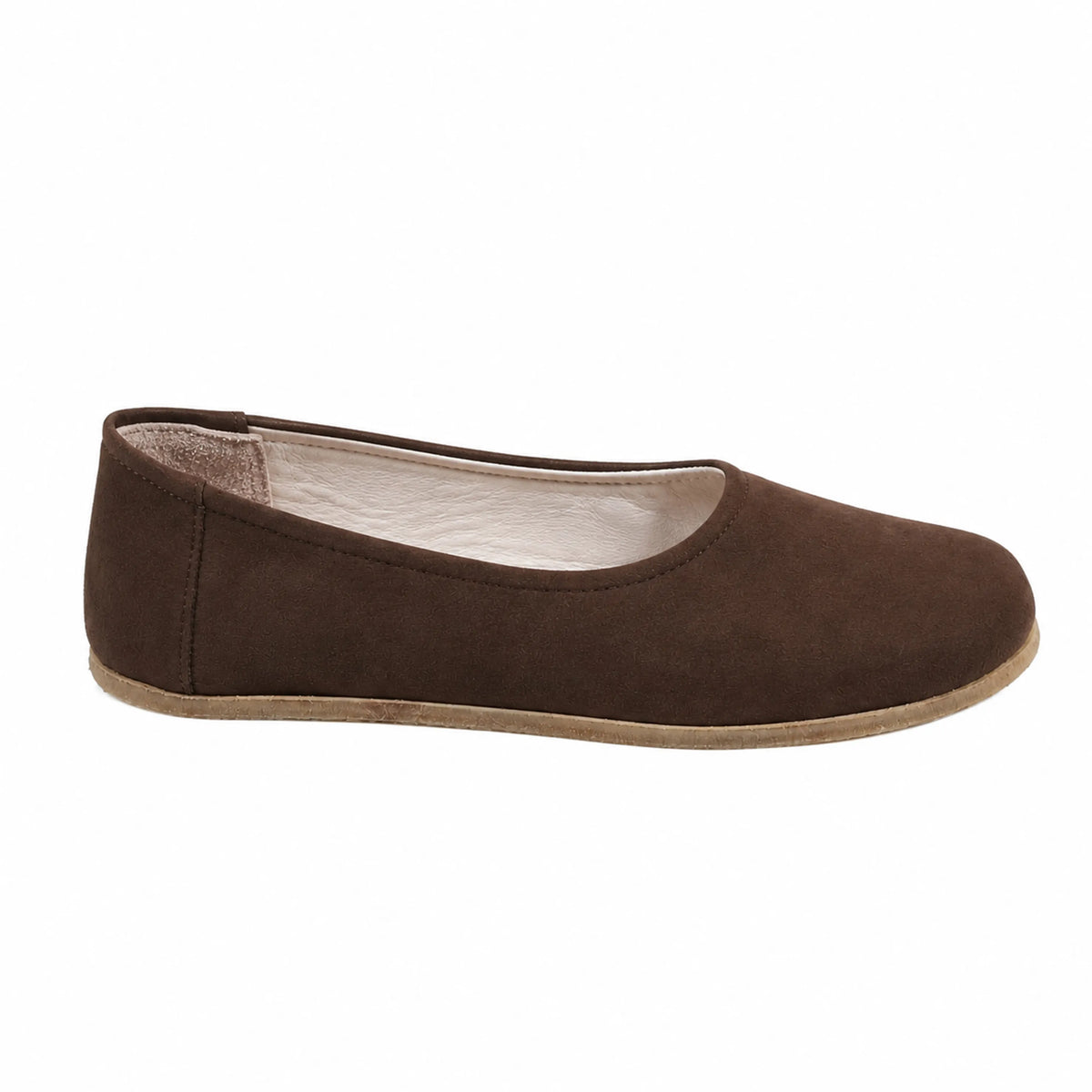 Suede Barefoot Ballet Shoes – Classic Sole — Leather Sole – Brown