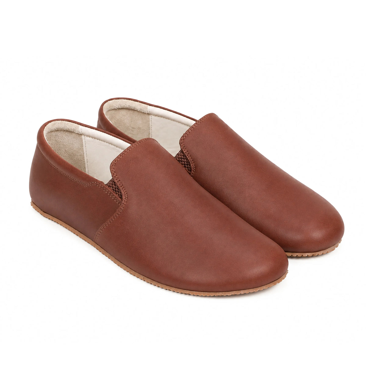 Smooth Barefoot Slip-On Shoes – Rubber Sole – Brown